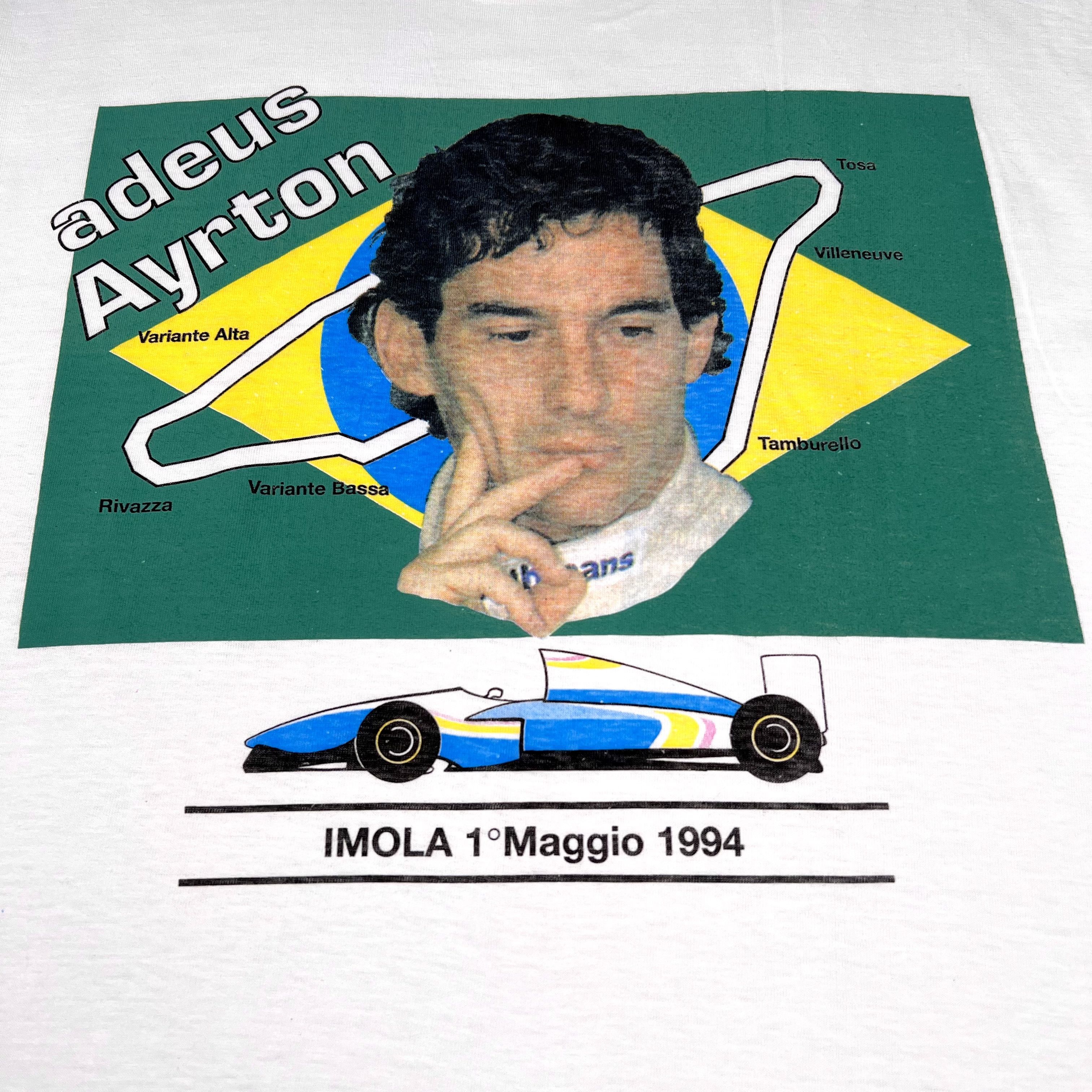 Formula 1 Vintage 1994 Ayrton Senna ‘Adeus Ayrton’ Imola Memorial Tee Size US L / EU 52-54 / 3 - 5 Thumbnail