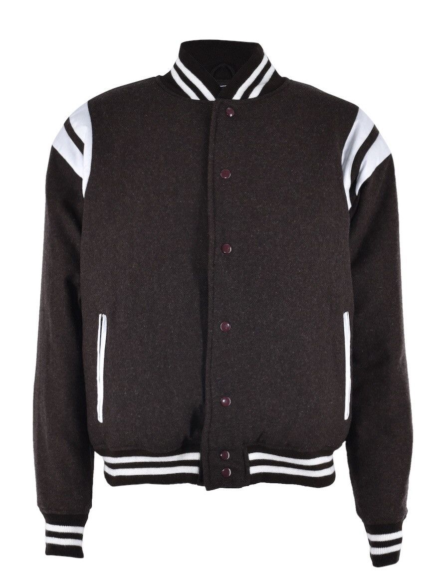 Vintage Wool Varsity Jacket Chocolate Brown Size US L / EU 52-54 / 3 - 4 Thumbnail