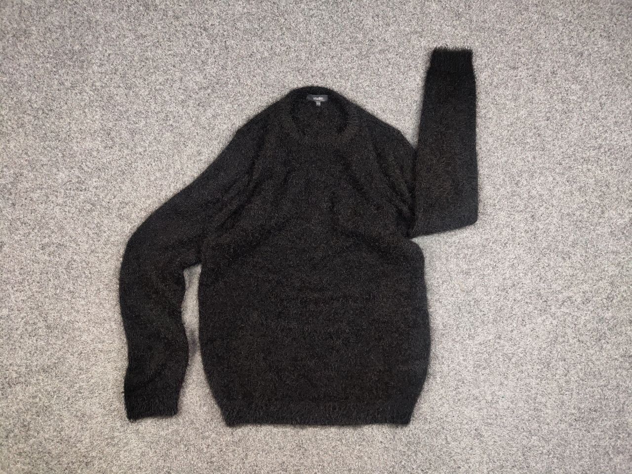 Japanese Brand Vintage 90's Japanese Black Mohair Style Fuzzy Sweater Size US M / EU 48-50 / 2 - 12 Thumbnail