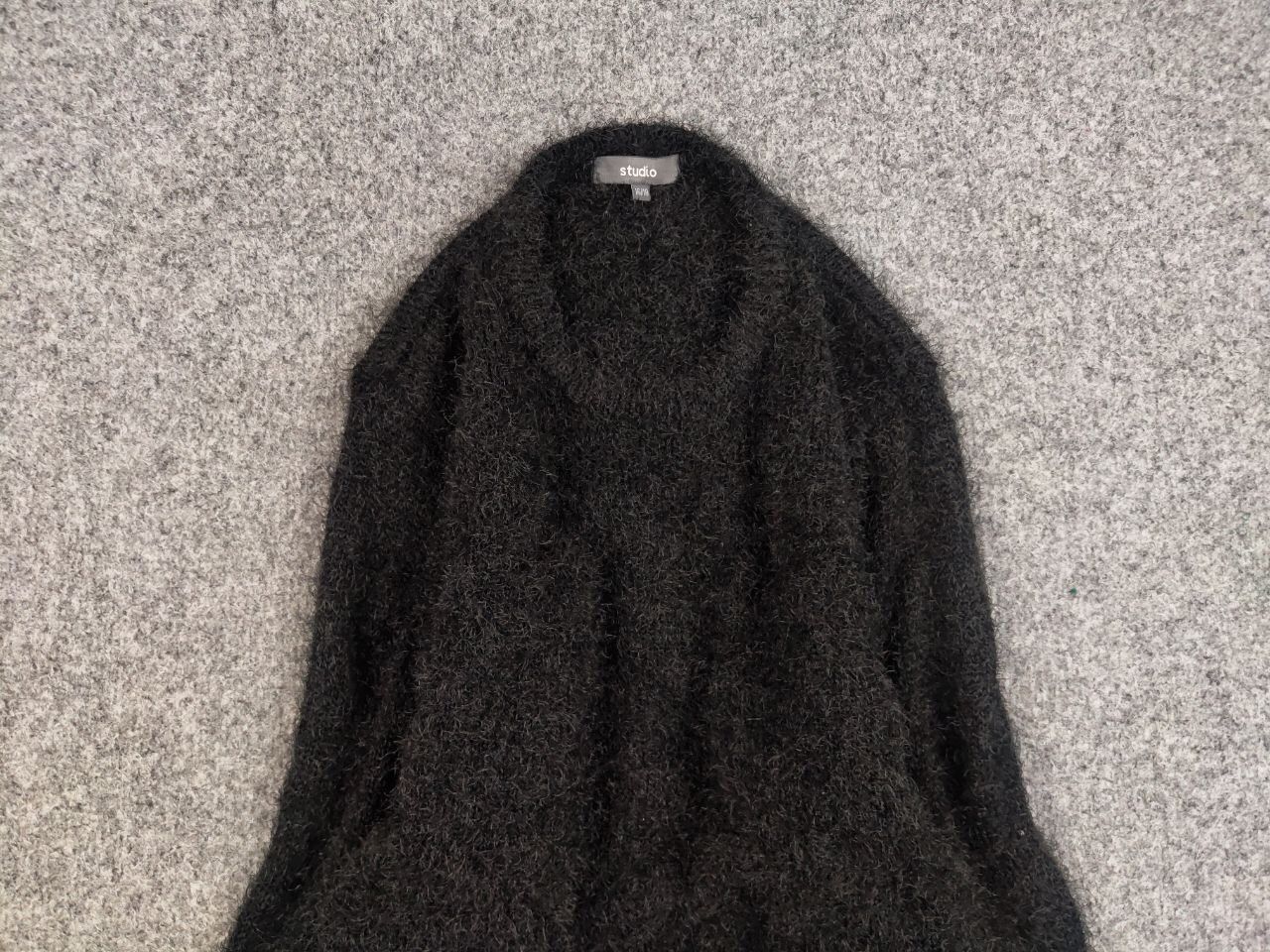 Japanese Brand Vintage 90's Japanese Black Mohair Style Fuzzy Sweater Size US M / EU 48-50 / 2 - 6 Thumbnail