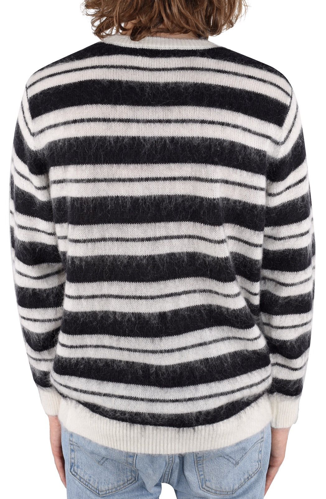 Vintage Striped Mohair Knit Sweater Black/White Size US S / EU 44-46 / 1 - 2 Thumbnail