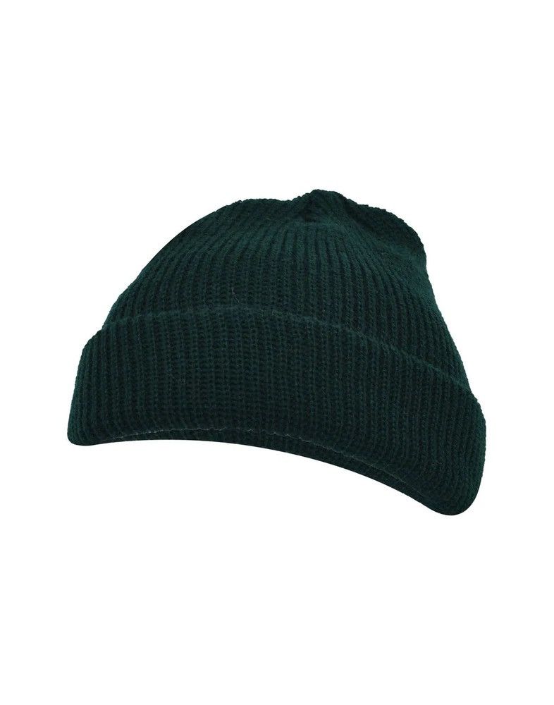 Vintage Short Roll Knit Beanie Forest Size ONE SIZE - 1 Preview