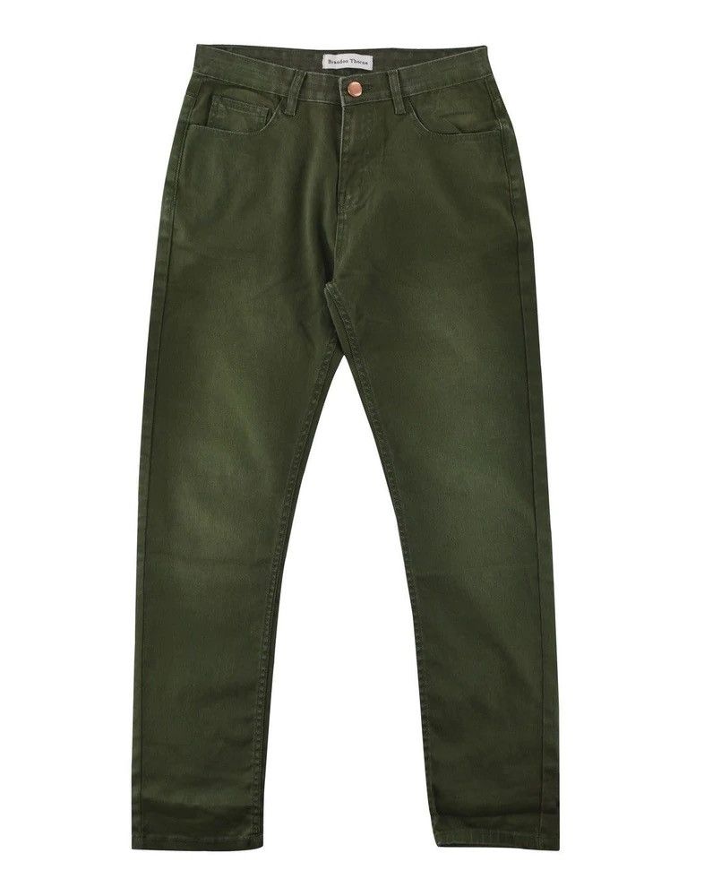 Vintage Distressed Denim Olive Green Size US 28 / EU 44 - 1 Thumbnail