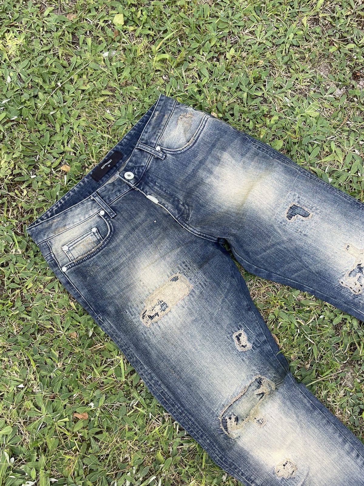 Represent Clo. Distressed Represent Skinny Kanye Pants | Grailed