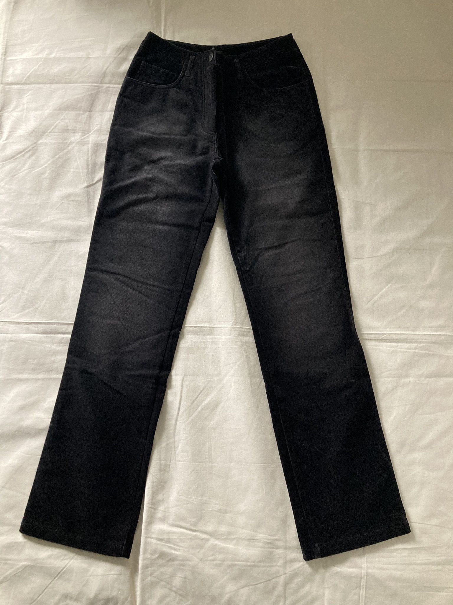 image of Maison Margiela Fw1998 Archive Velvet Faded Jeans in Black, Women's (Size 27)