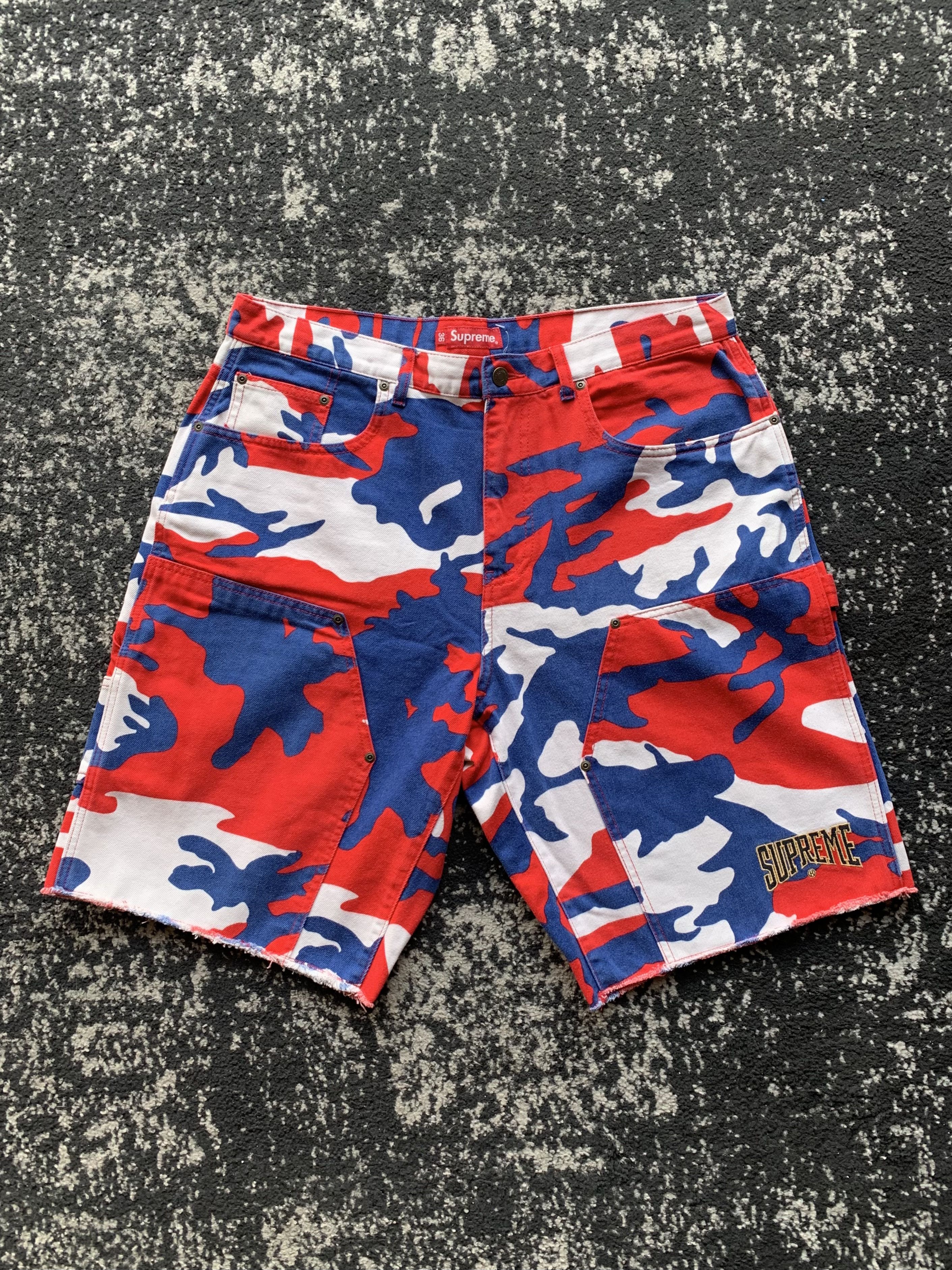 Supreme Cutoff Double Knee Denim Painter Short Shorts