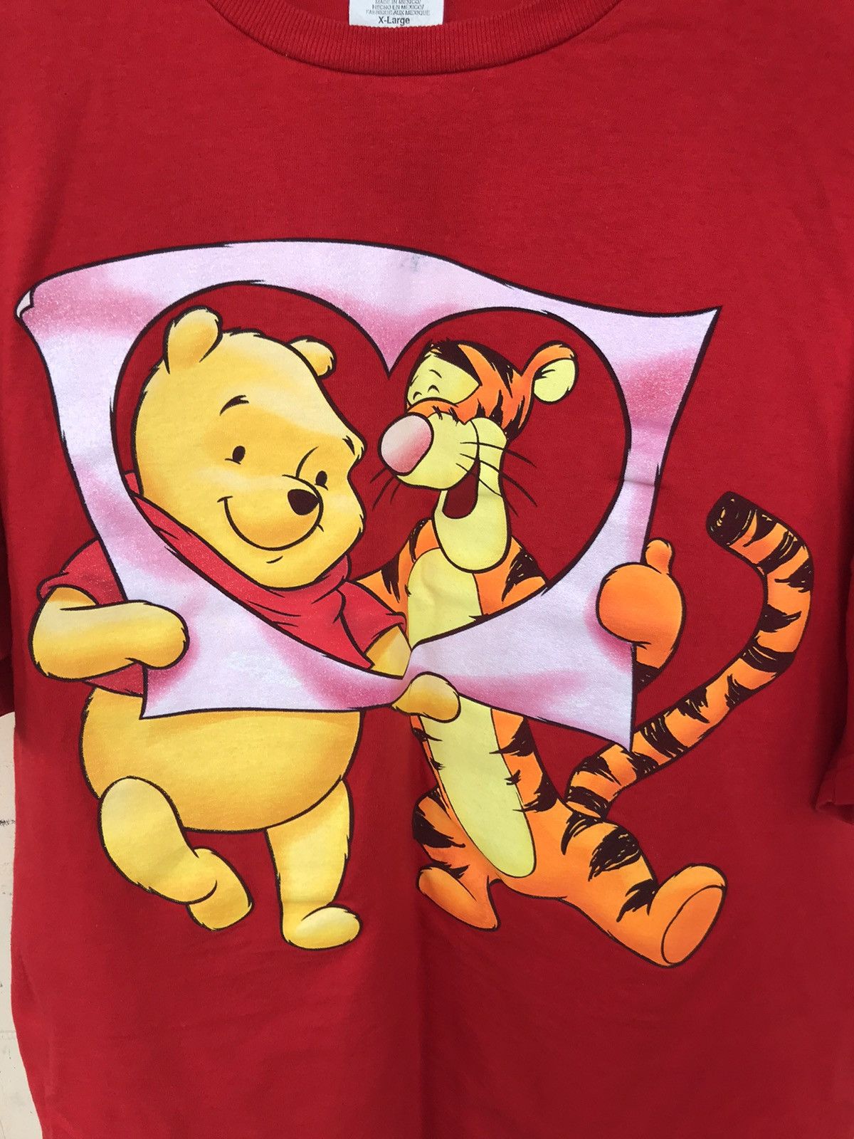 Cartoon Network Vintage 90s Winnie The Pooh and Tiger Red Tee Size US XL / EU 56 / 4 - 5 Thumbnail