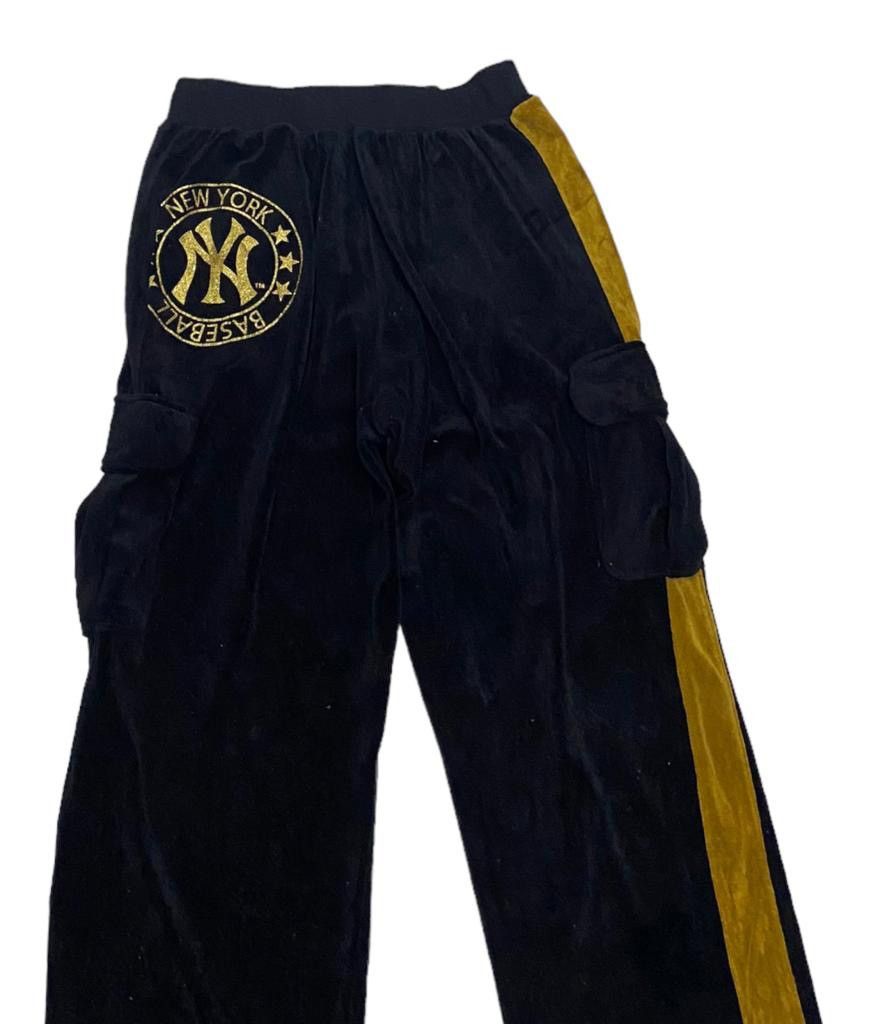 MLB MLB X NEW YORK YANKEES VELVET CARGO HIPHOP RAPPER CARGO PANT Size US 30 / EU 46 - 4 Thumbnail