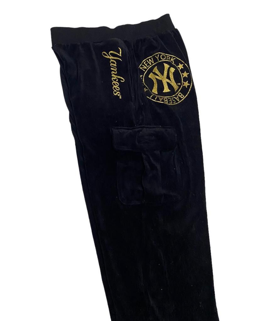 MLB MLB X NEW YORK YANKEES VELVET CARGO HIPHOP RAPPER CARGO PANT Size US 30 / EU 46 - 5 Thumbnail