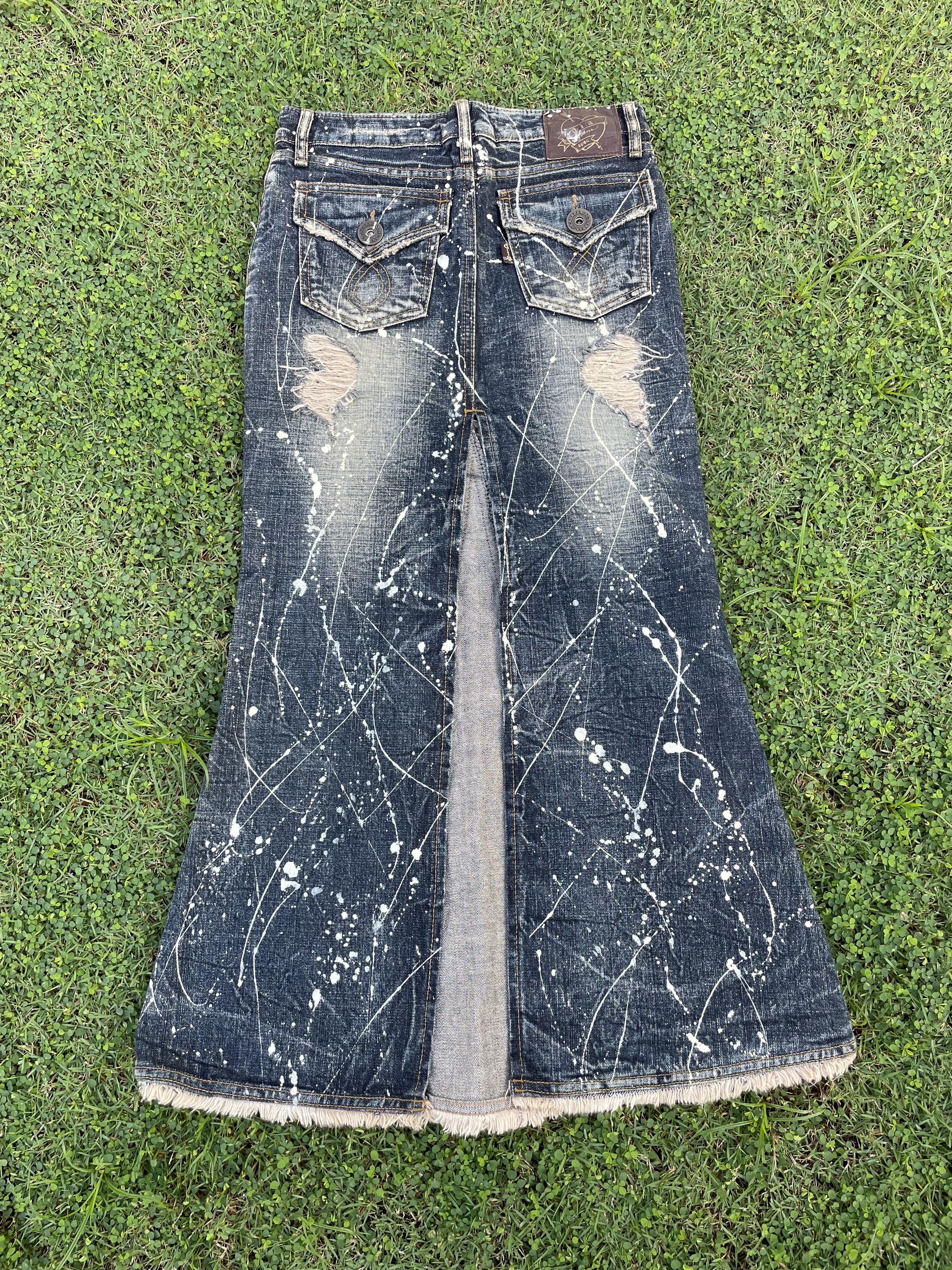 Other Women Distressed Midi Skirt Jean Size 28" / US 6 / IT 42 - 2 Thumbnail