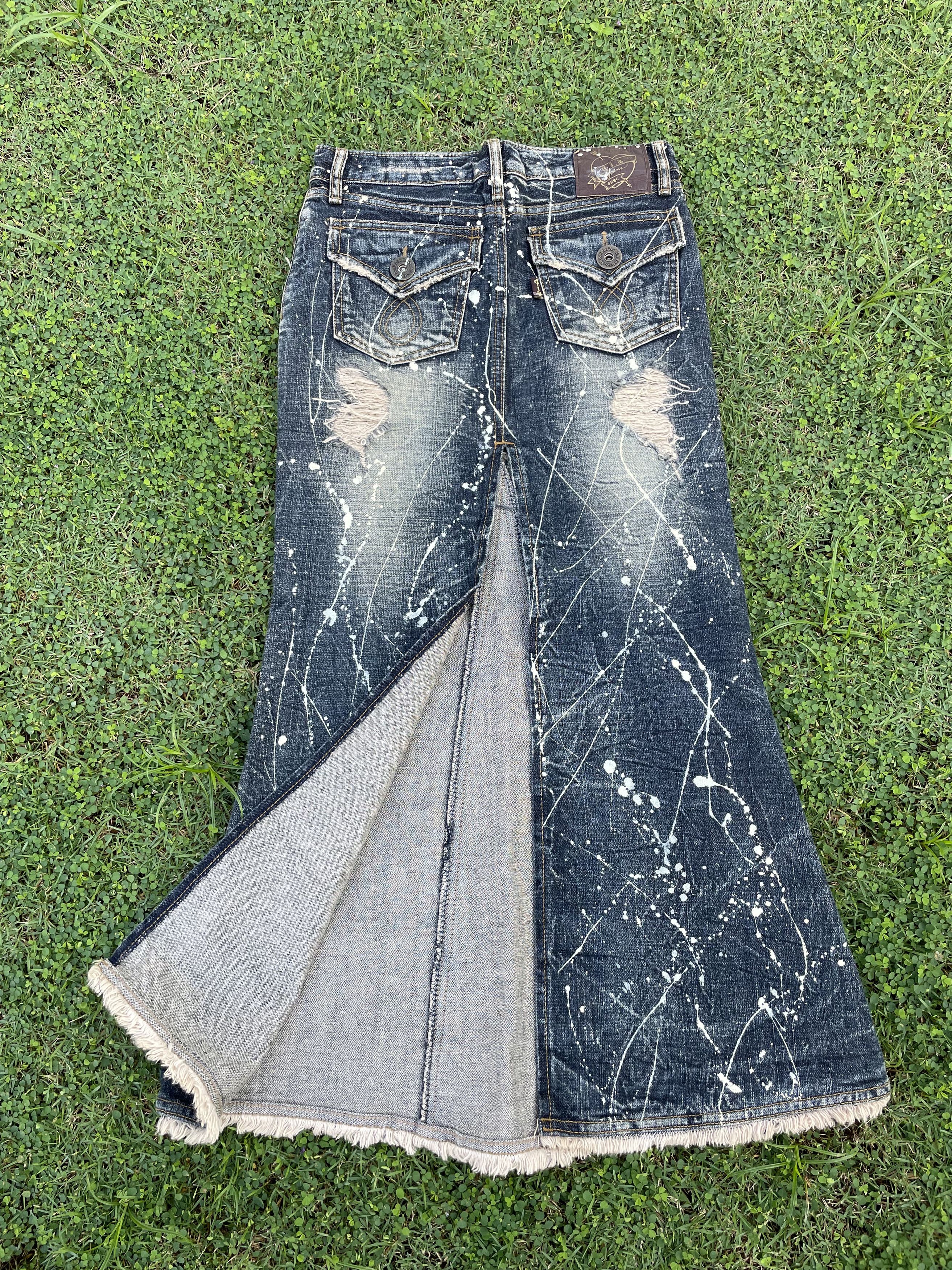 Other Women Distressed Midi Skirt Jean Size 28" / US 6 / IT 42 - 3 Thumbnail