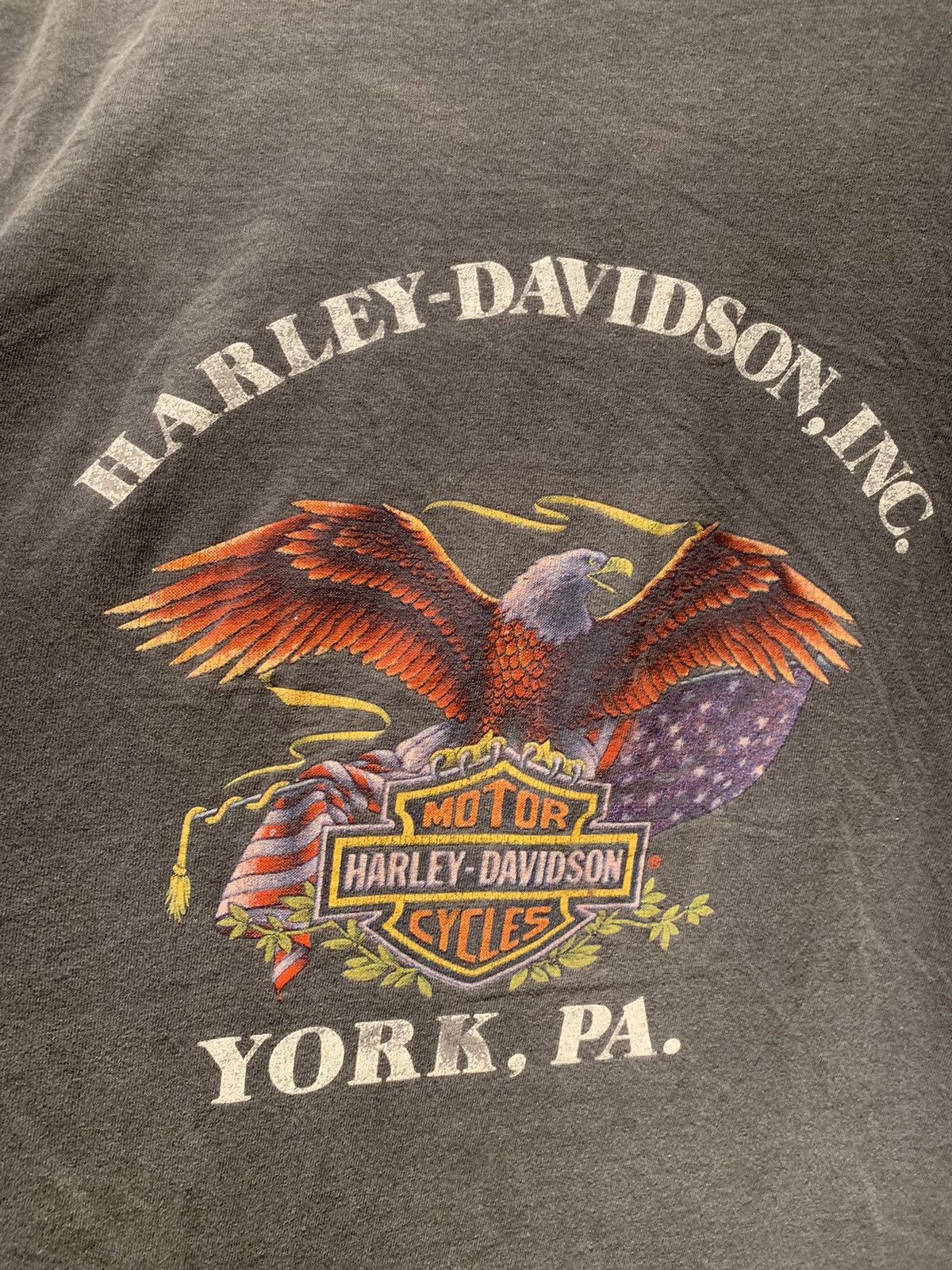 Harley Davidson × Vintage *RARE* Vintage 1991 3D Emblem Harley Davidson York PA Shirt Size US XL / EU 56 / 4 - 4 Thumbnail