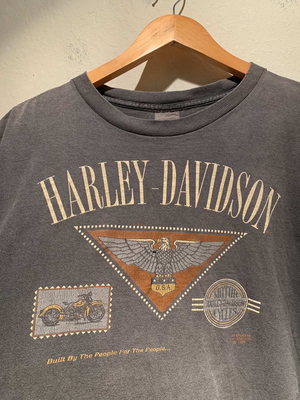 Harley Davidson × Vintage *RARE* Vintage 1991 3D Emblem Harley Davidson York PA Shirt Size US XL / EU 56 / 4 - 3 Thumbnail