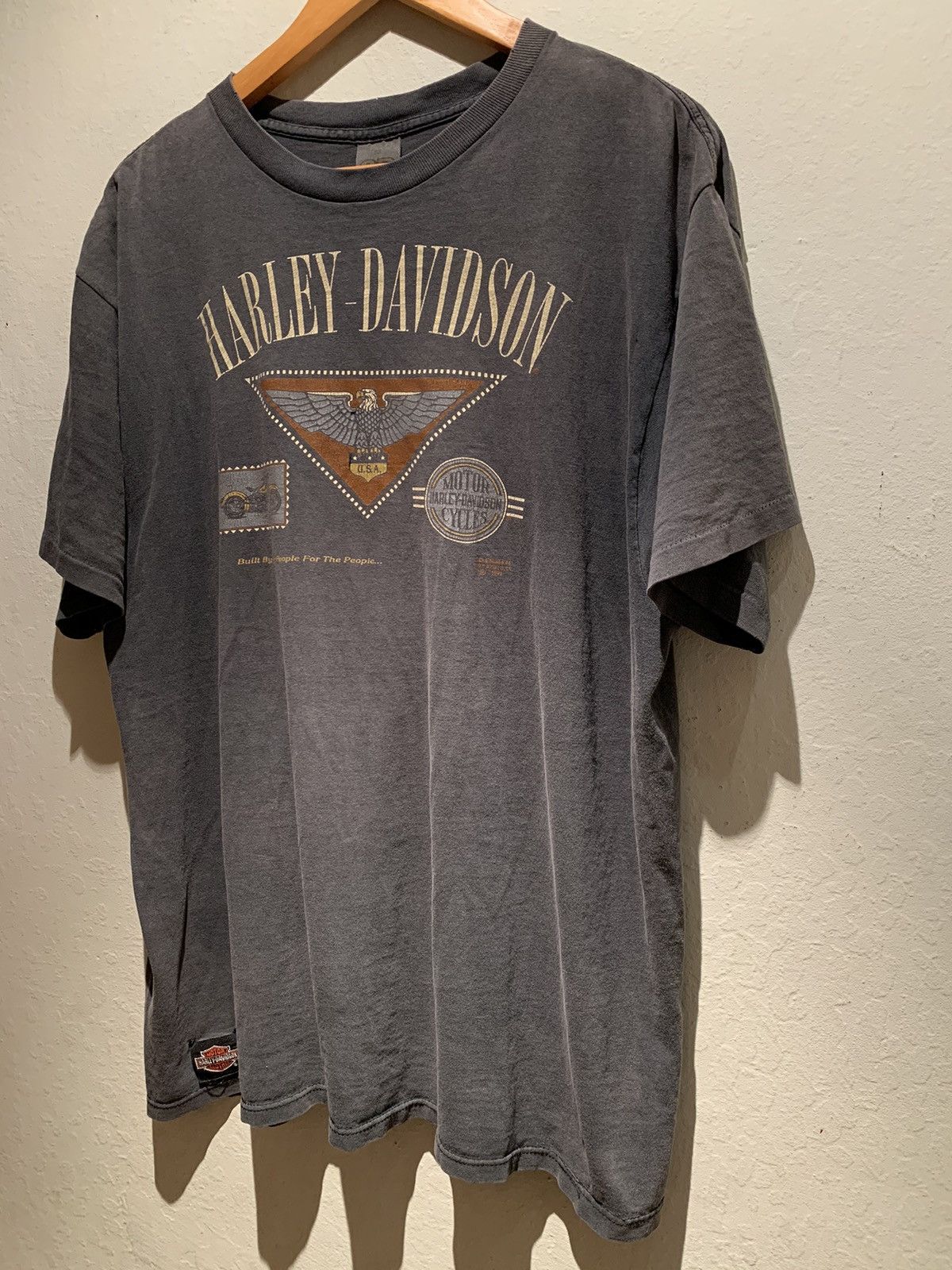 Harley Davidson × Vintage *RARE* Vintage 1991 3D Emblem Harley Davidson York PA Shirt Size US XL / EU 56 / 4 - 1 Thumbnail