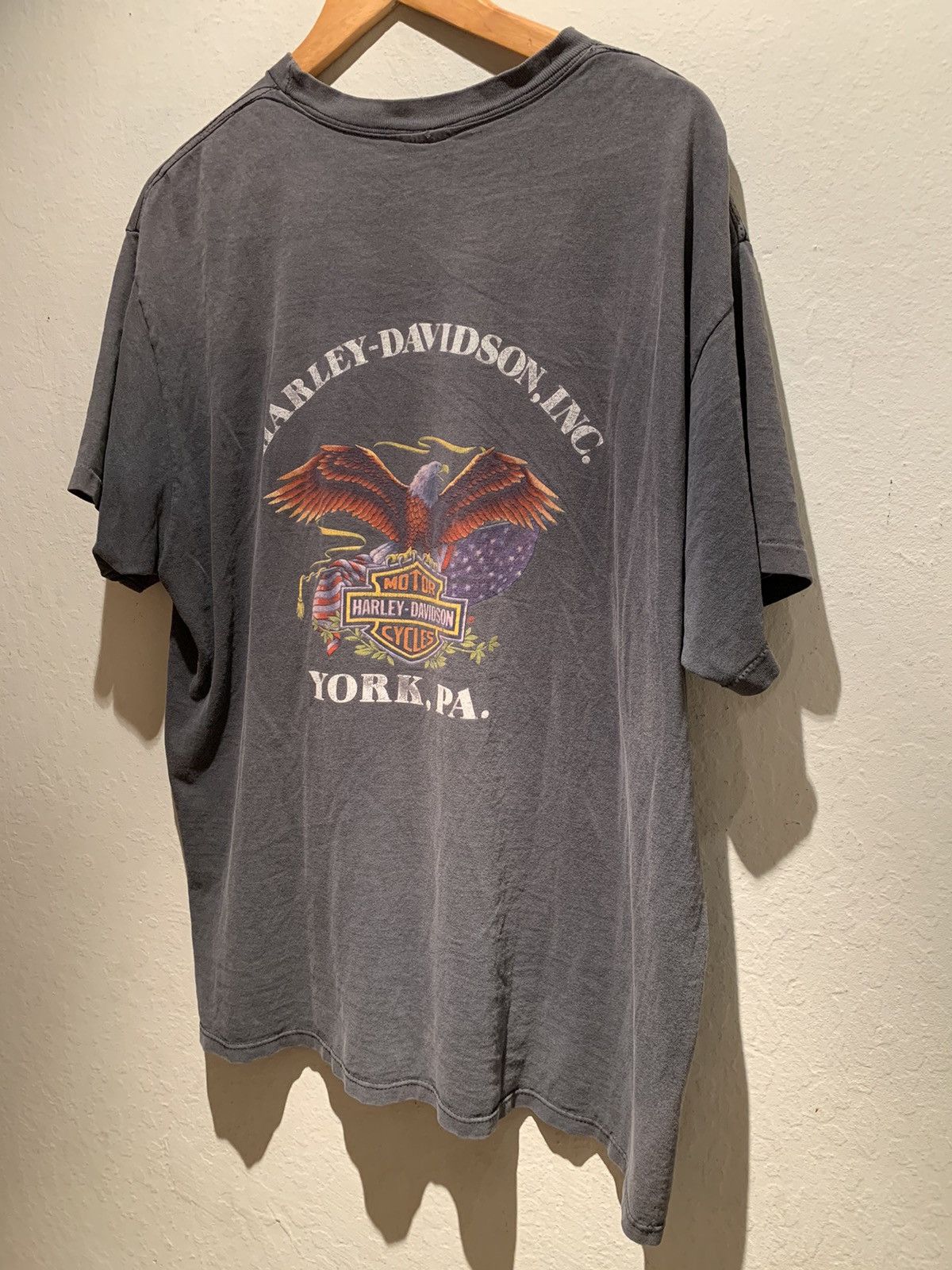 Harley Davidson × Vintage *RARE* Vintage 1991 3D Emblem Harley Davidson York PA Shirt Size US XL / EU 56 / 4 - 2 Thumbnail