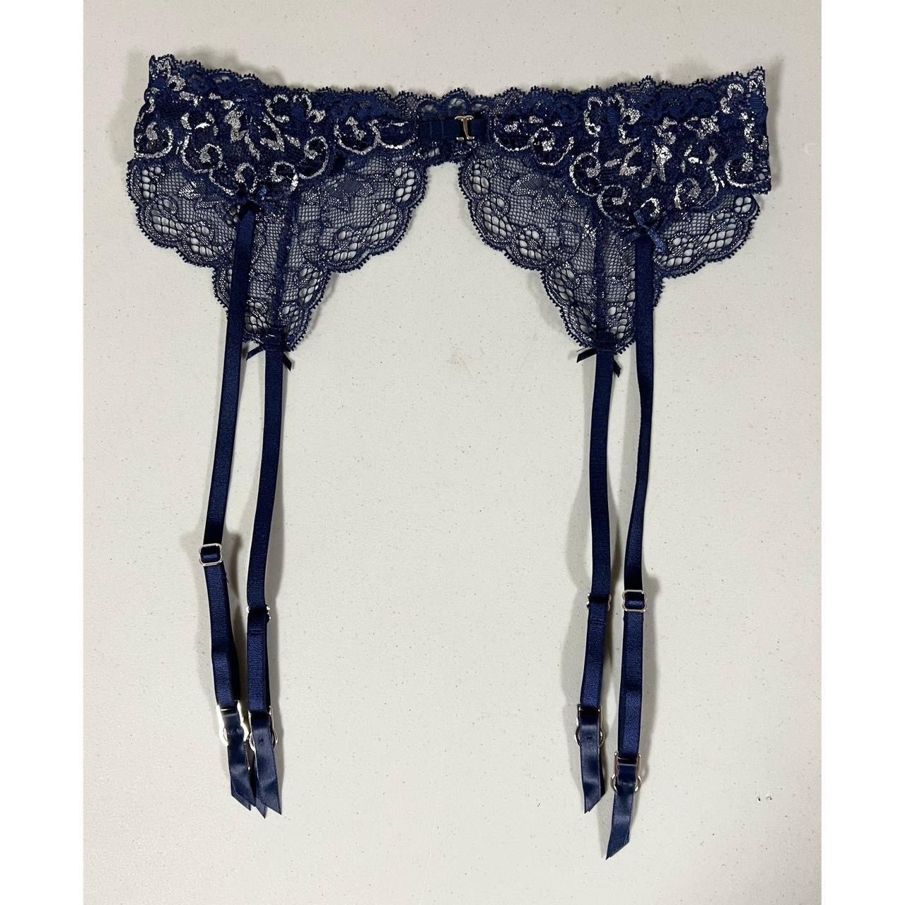 Victoria's Secret Victoria’s Secret Navy Blue Lace Garter Belt Lingerie XS/S 💙 Size ONE SIZE - 3 Thumbnail