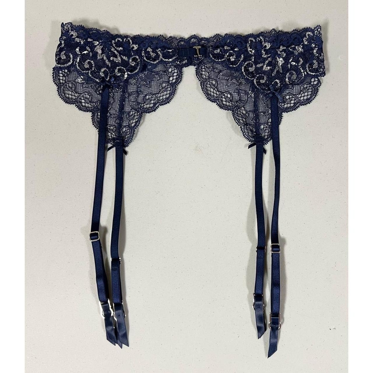 Victoria's Secret Navy Blue Lace Garter Belt Lingerie XS/S