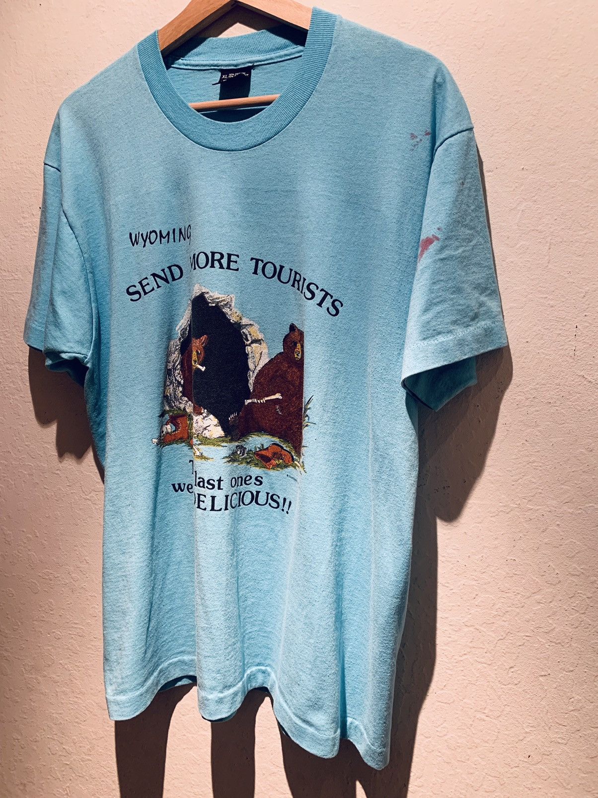 *RARE* Vintage 1988 Wyoming Bear Funny Single Stitch T-Shirt