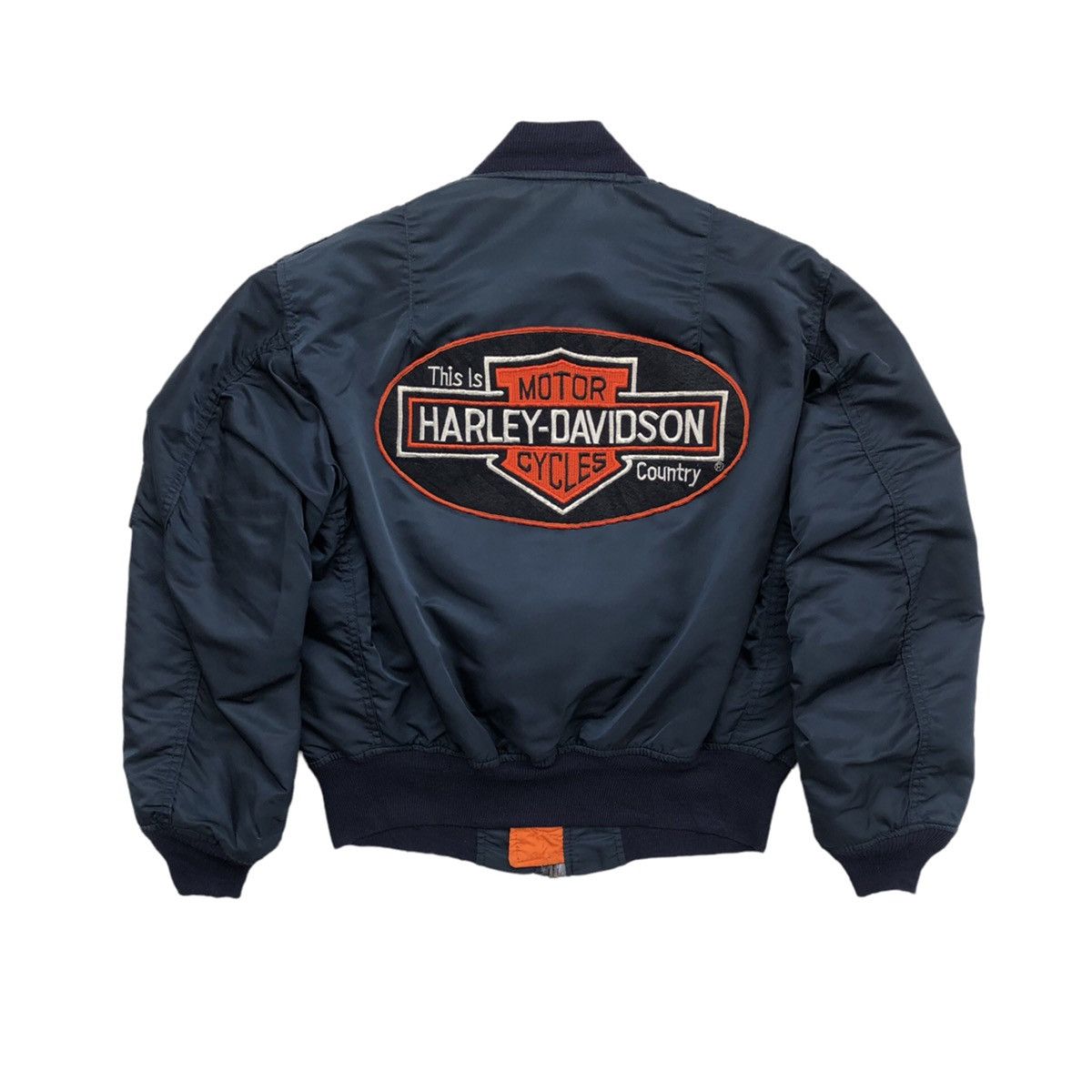 Alpha Industries Vtg Alpha MA-1 Custom Harley Davidson Patched Bomber Jacket Size US M / EU 48-50 / 2 - 8 Thumbnail