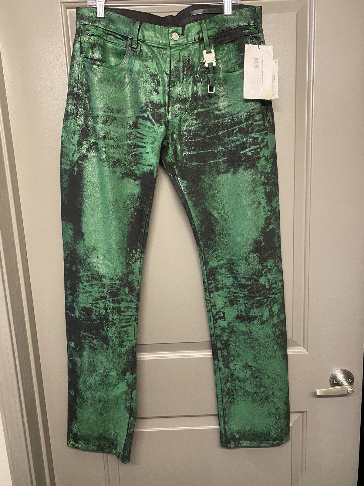 1017 ALYX 9SM Five Pocket Cotton Blend Green Jeans