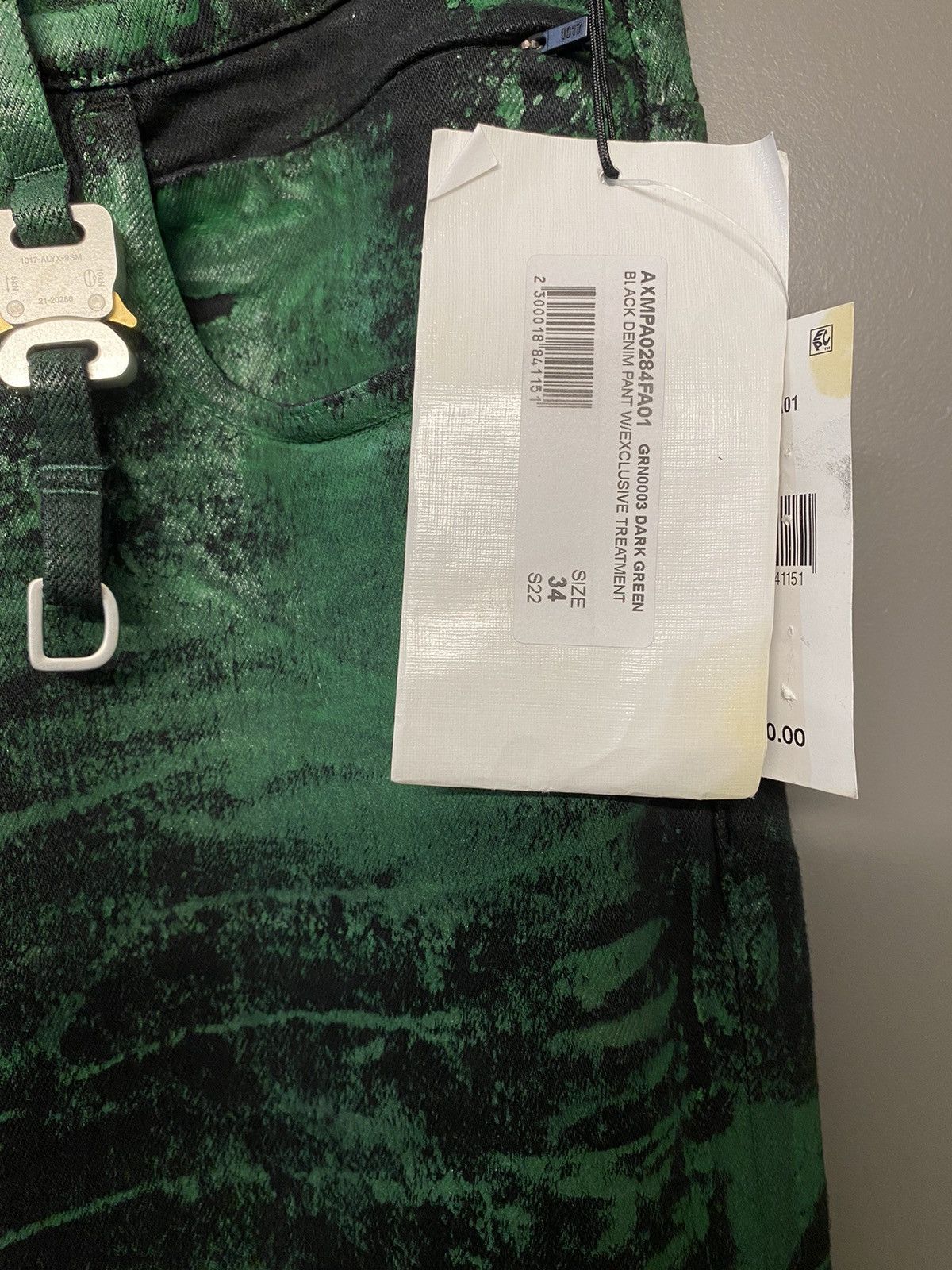 1017 ALYX 9SM 1017 ALYX 9SM Five Pocket Cotton Blend Green Jeans Size US 34 / EU 50 - 3 Thumbnail