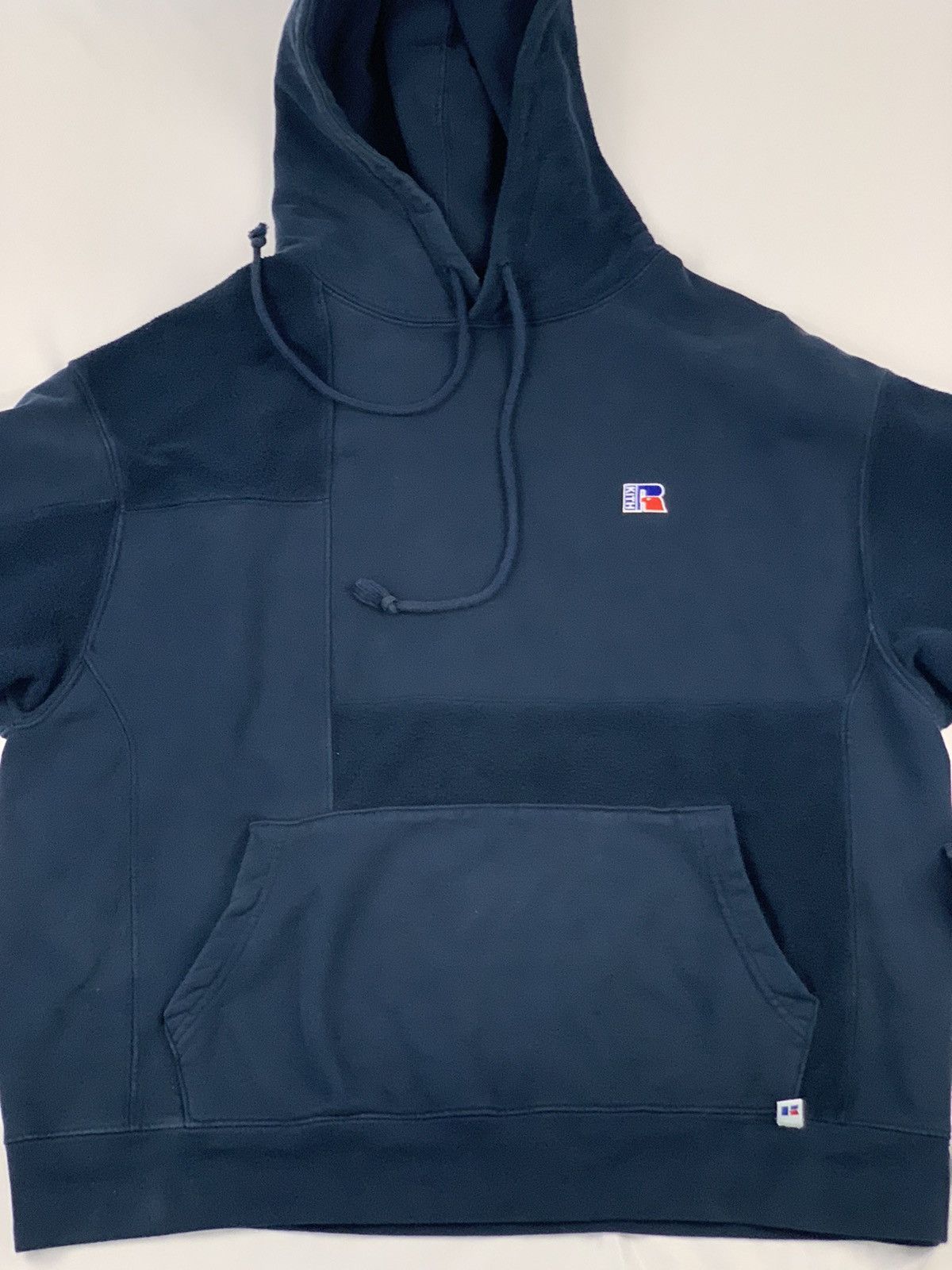 image of Kith x Russell Athletic Reverse Hoodie in Navy, Men's (Size XL)