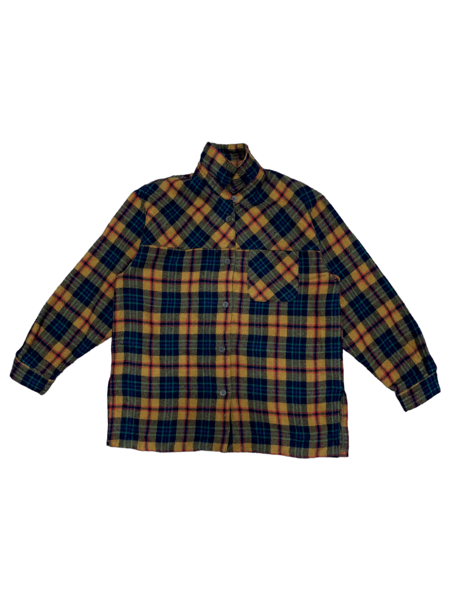 Vintage Japanese Brand Wool Style Checkered Flannel