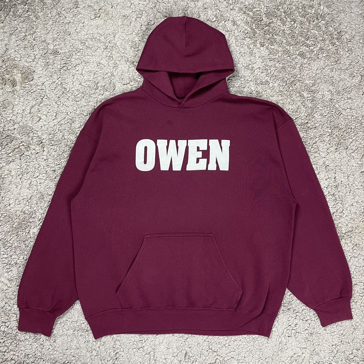 Vintage Vintage Owen Spellout Hoodie Size US XL / EU 56 / 4 - 1 Thumbnail