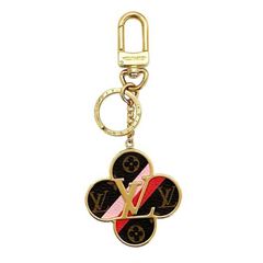 LOUIS VUITTON Louis Vuitton Porto Cle LV Rabbit Keychain MP2917 Monogram  Canvas Leather Brown Blue Green Multicolor Silver Metal Fittings Key Ring