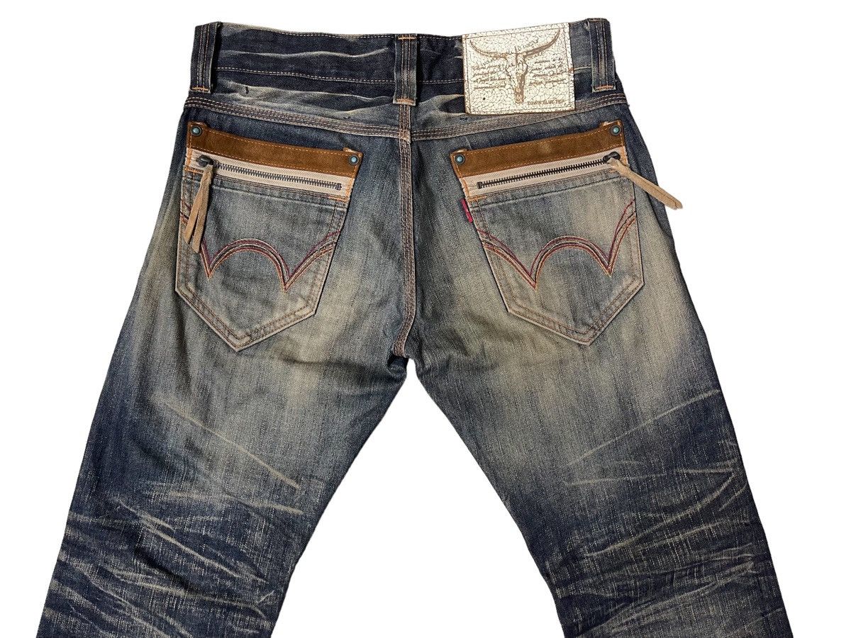 Japanese Brand Edwin Thrashed Flared Rusty Denim Pants Size US 31 - 7 Thumbnail