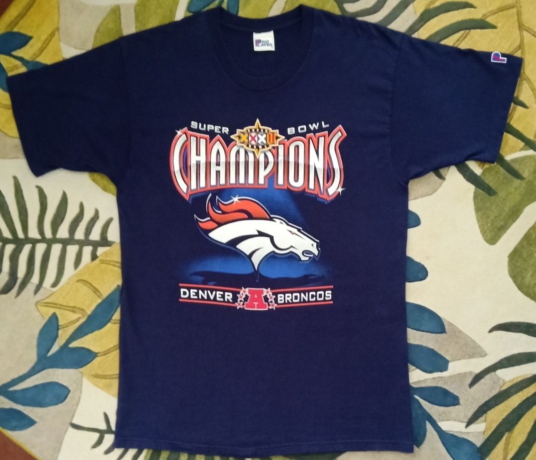 NFL × Pro Player × Vintage Vintage 90s Denver Broncos Superbowl XXXII Champions T-shirt Size US L / EU 52-54 / 3 - 4 Thumbnail