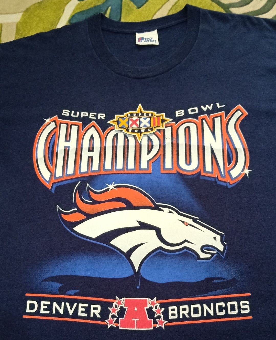 NFL × Pro Player × Vintage Vintage 90s Denver Broncos Superbowl XXXII Champions T-shirt Size US L / EU 52-54 / 3 - 6 Thumbnail