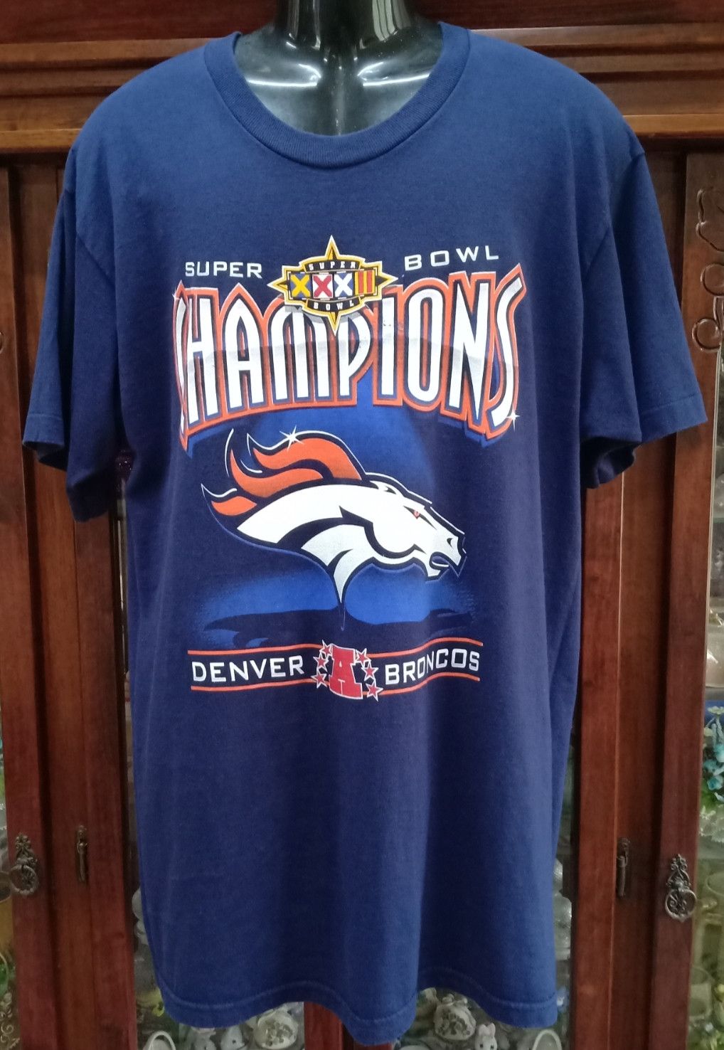 NFL × Pro Player × Vintage Vintage 90s Denver Broncos Superbowl XXXII Champions T-shirt Size US L / EU 52-54 / 3 - 1 Thumbnail