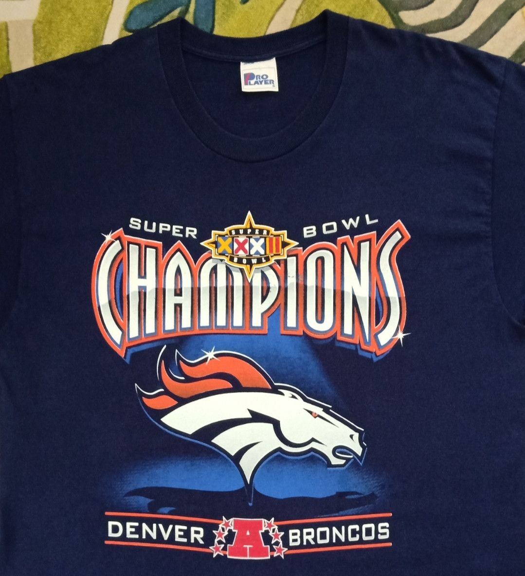 NFL × Pro Player × Vintage Vintage 90s Denver Broncos Superbowl XXXII Champions T-shirt Size US L / EU 52-54 / 3 - 5 Thumbnail