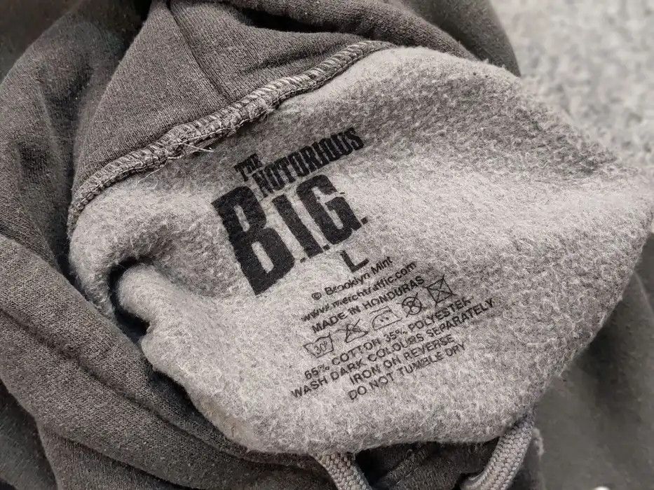 Rap Tees The Notorious B.I.G. Vintage Gray Logo Oversize Hoodie Size US L / EU 52-54 / 3 - 10 Thumbnail