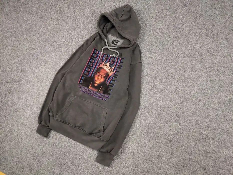 Rap Tees The Notorious B.I.G. Vintage Gray Logo Oversize Hoodie Size US L / EU 52-54 / 3 - 3 Thumbnail