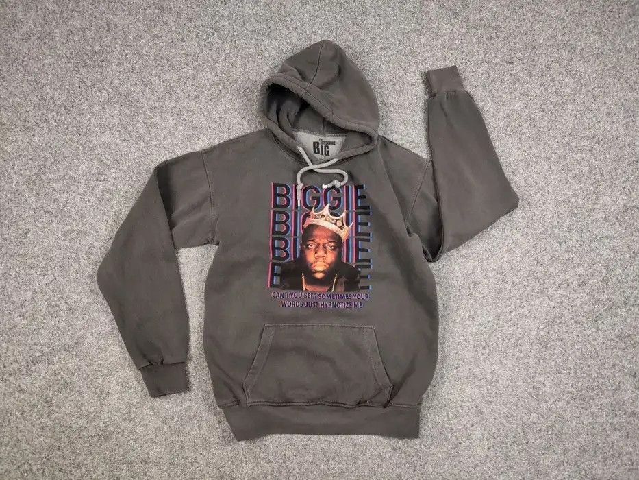 Rap Tees The Notorious B.I.G. Vintage Gray Logo Oversize Hoodie Size US L / EU 52-54 / 3 - 6 Thumbnail