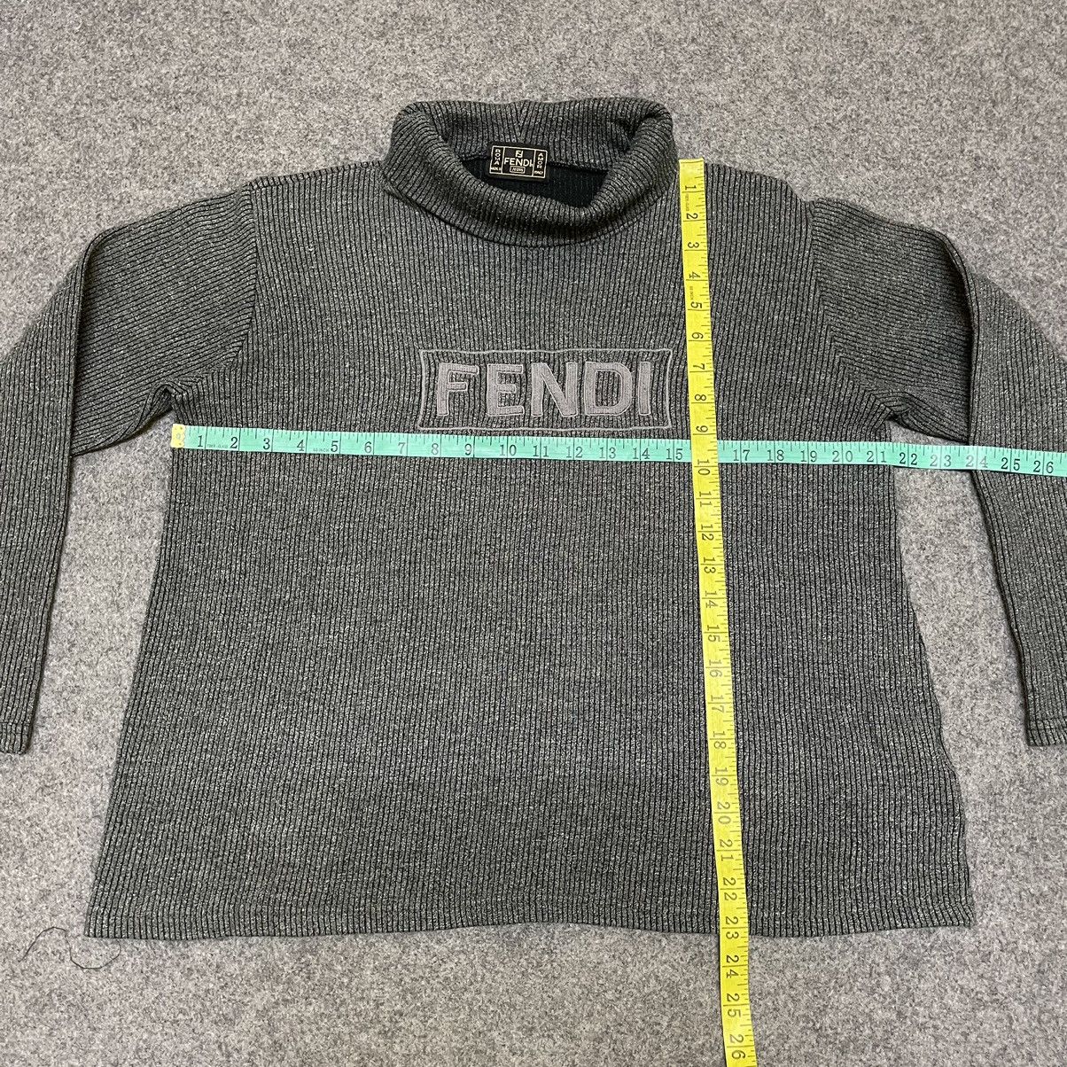 Fendi Vintage 90s🔥FENDI🔥Embroidered Logo Turtle Neck L/S Tee Size US M / EU 48-50 / 2 - 12 Thumbnail