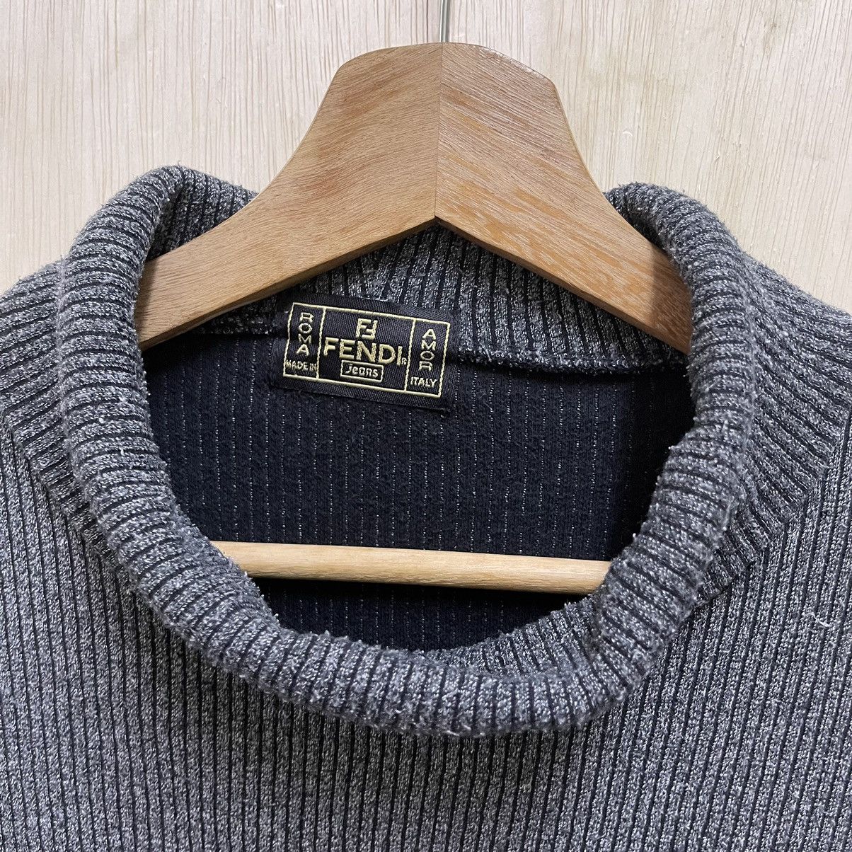 Fendi Vintage 90s🔥FENDI🔥Embroidered Logo Turtle Neck L/S Tee Size US M / EU 48-50 / 2 - 6 Thumbnail