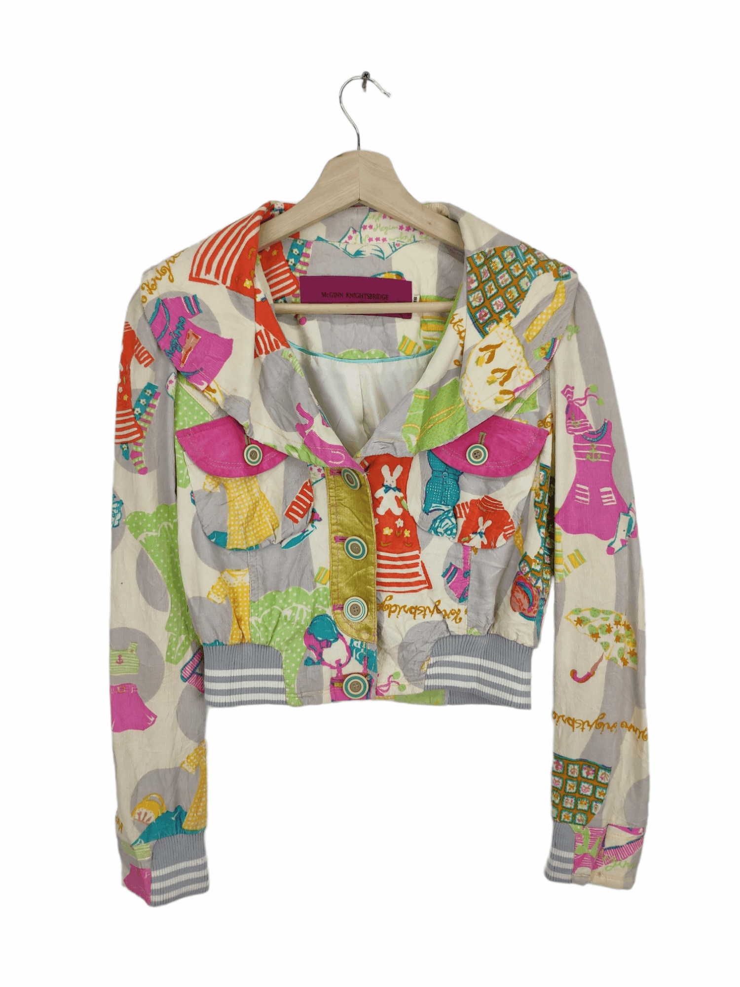 Inspired Kapital Cropped Jacket Corduroy Patchwork Printed