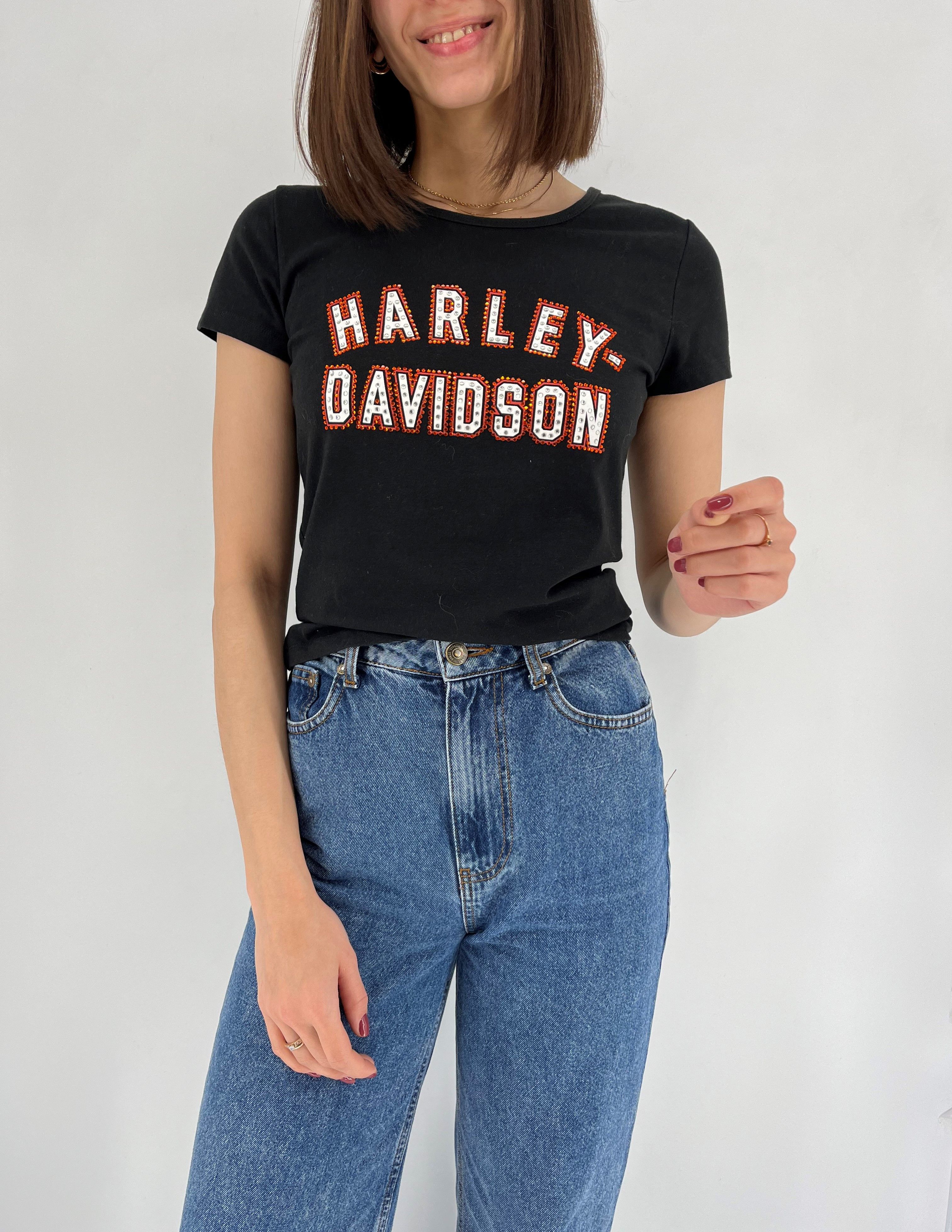 Hard Rock Cafe Vintage Y2K Harley Davidson TShirt Womens Racing tee Size XS / US 0-2 / IT 36-38 - 2 Thumbnail