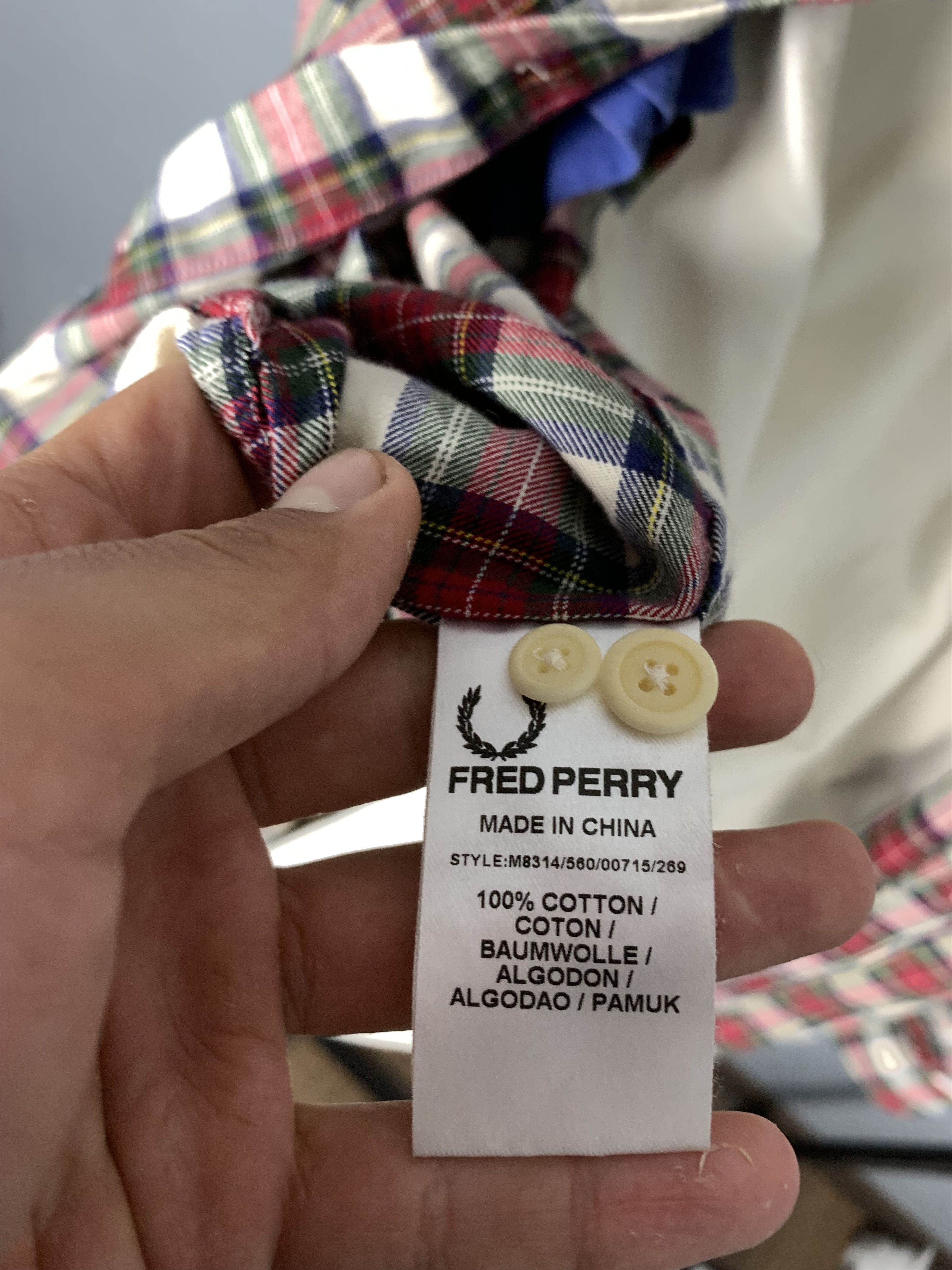 Fred Perry Fred Perry Vintage Mens Long Sleeve Plaid Shirt Size US S / EU 44-46 / 1 - 4 Thumbnail