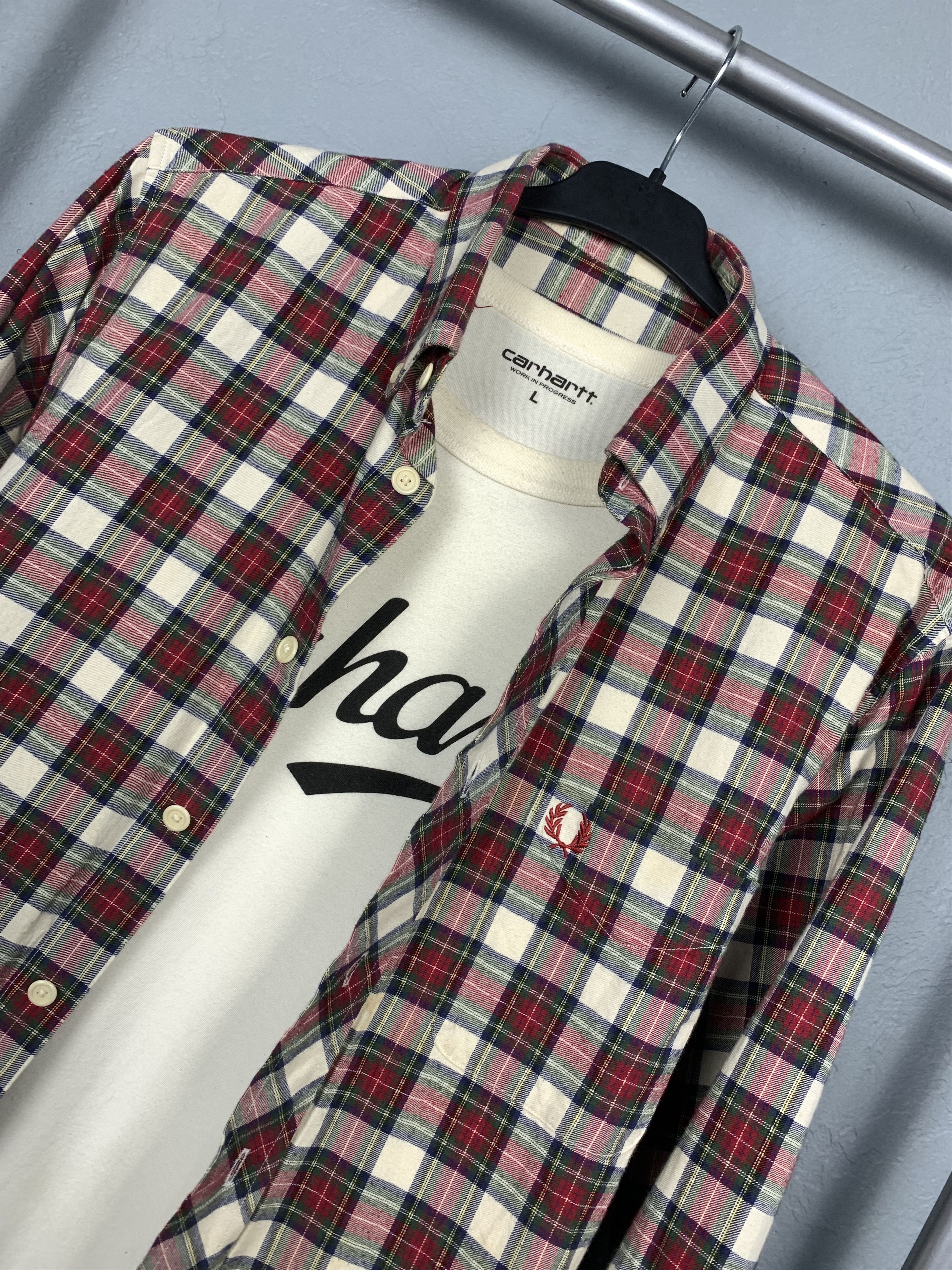 Fred Perry Fred Perry Vintage Mens Long Sleeve Plaid Shirt Size US S / EU 44-46 / 1 - 2 Thumbnail