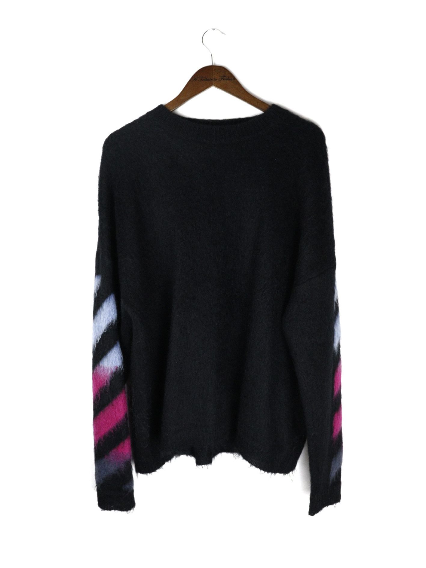 image of Off White Oversized Multi Coloured Mohair Sweater, Men's (Size Large)