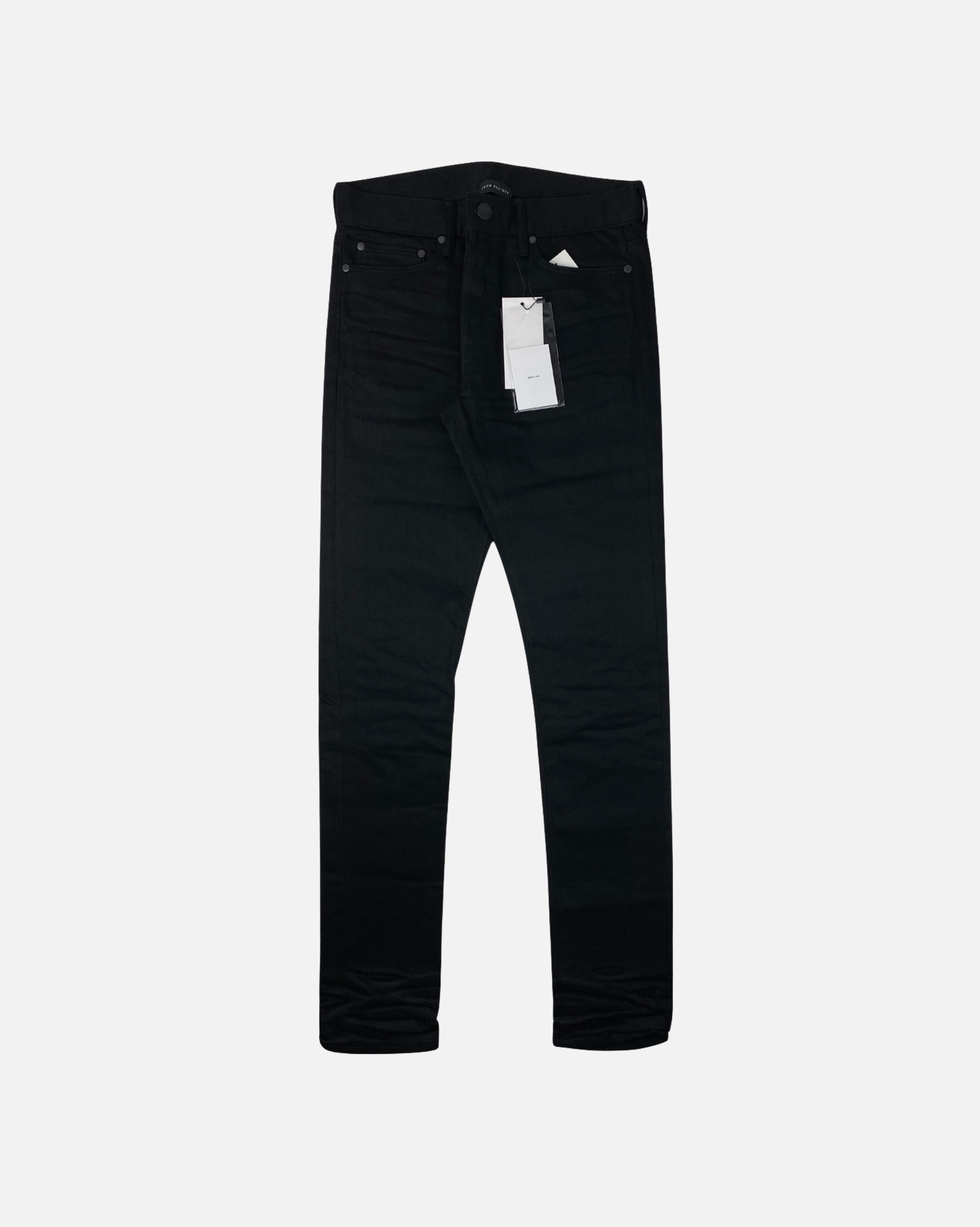 John Elliot Black Waxed Slim Jeans