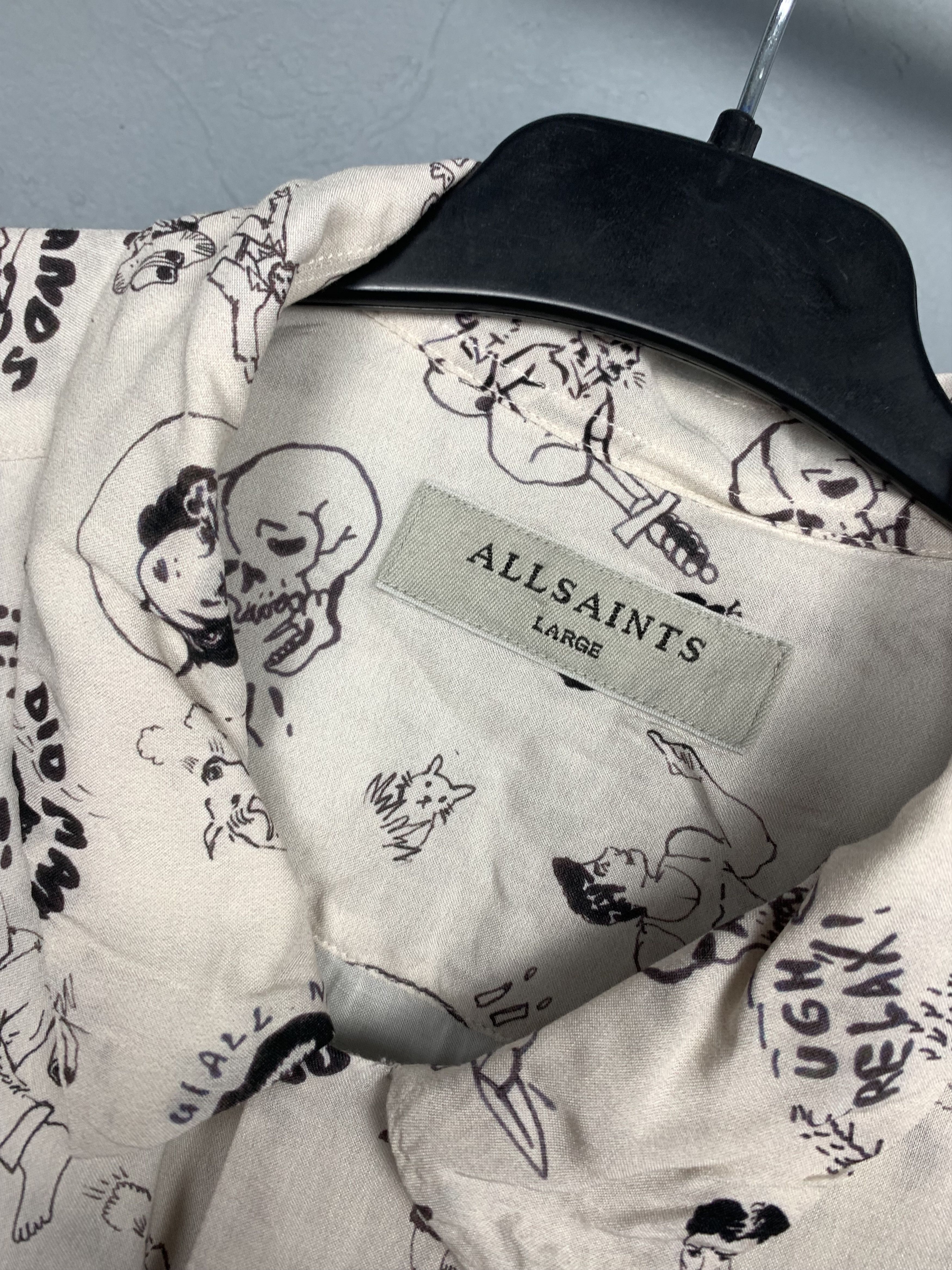 Allsaints Allsaints Mens Feels Hawaiian Shirt Full Printed Size US L / EU 52-54 / 3 - 3 Thumbnail