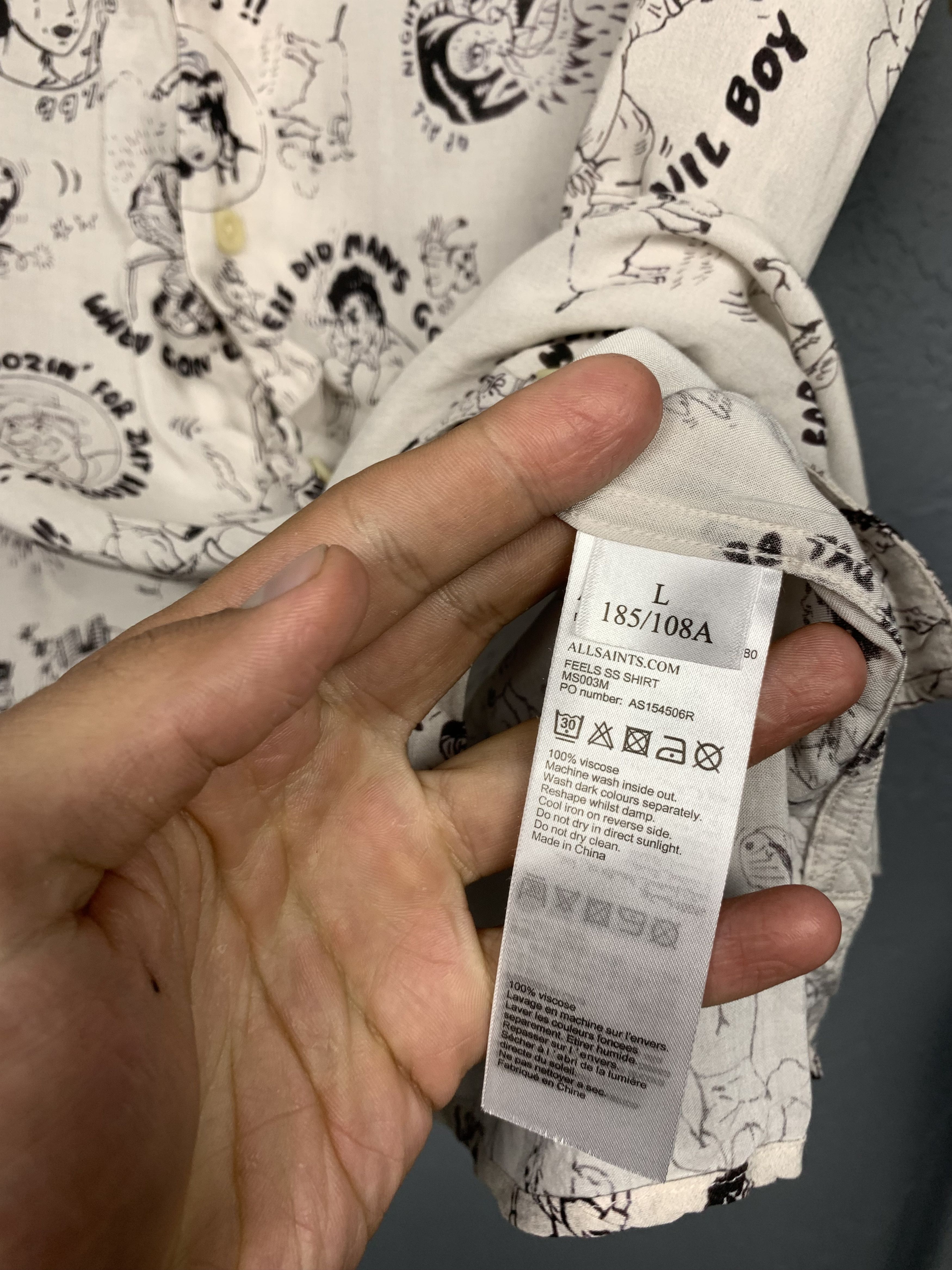 Allsaints Allsaints Mens Feels Hawaiian Shirt Full Printed Size US L / EU 52-54 / 3 - 4 Thumbnail