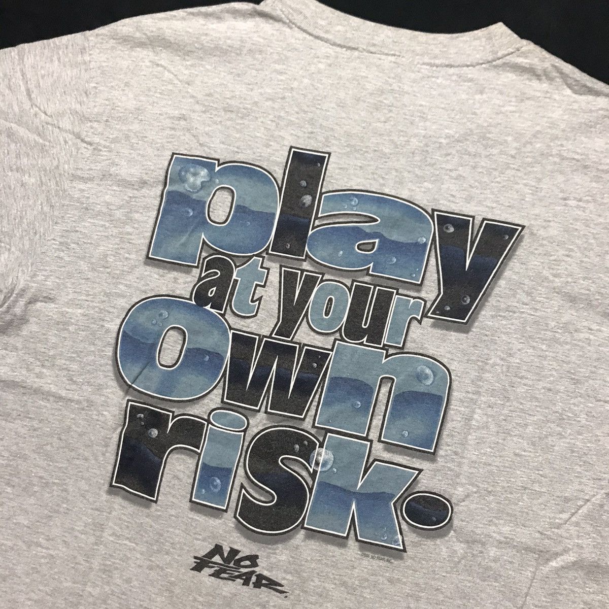 No Fear × Vintage Vintage 1996 No Fear Play At Your Own Risk T Shirt Size US L / EU 52-54 / 3 - 5 Thumbnail