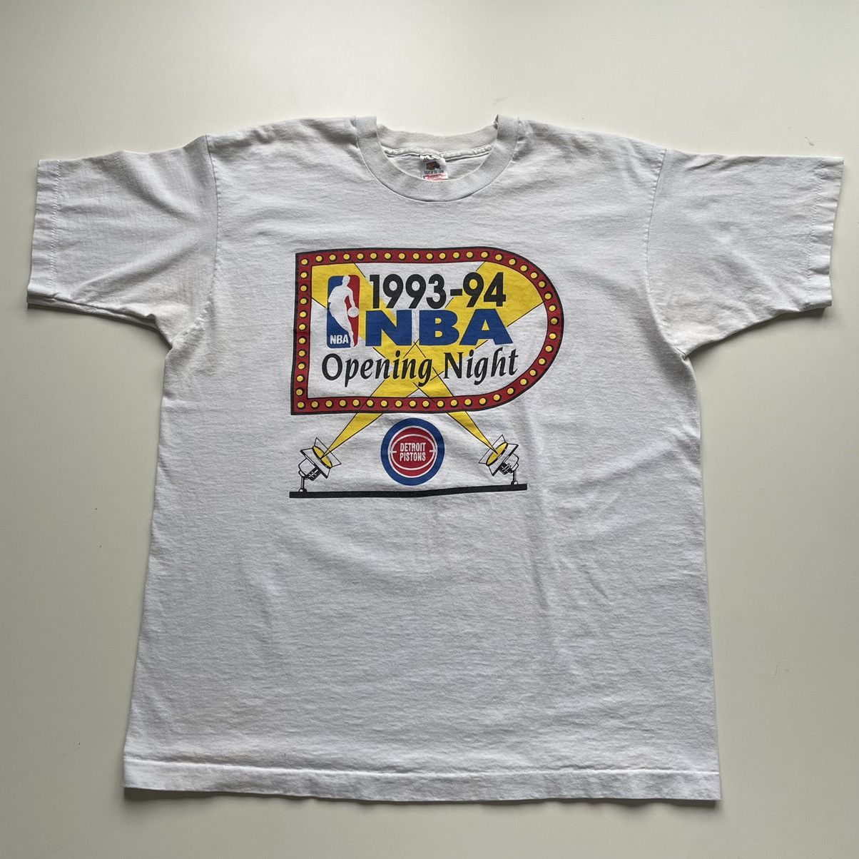 Vintage 1993-1994 Detroit Pistons NBA Opening Night T Shirt