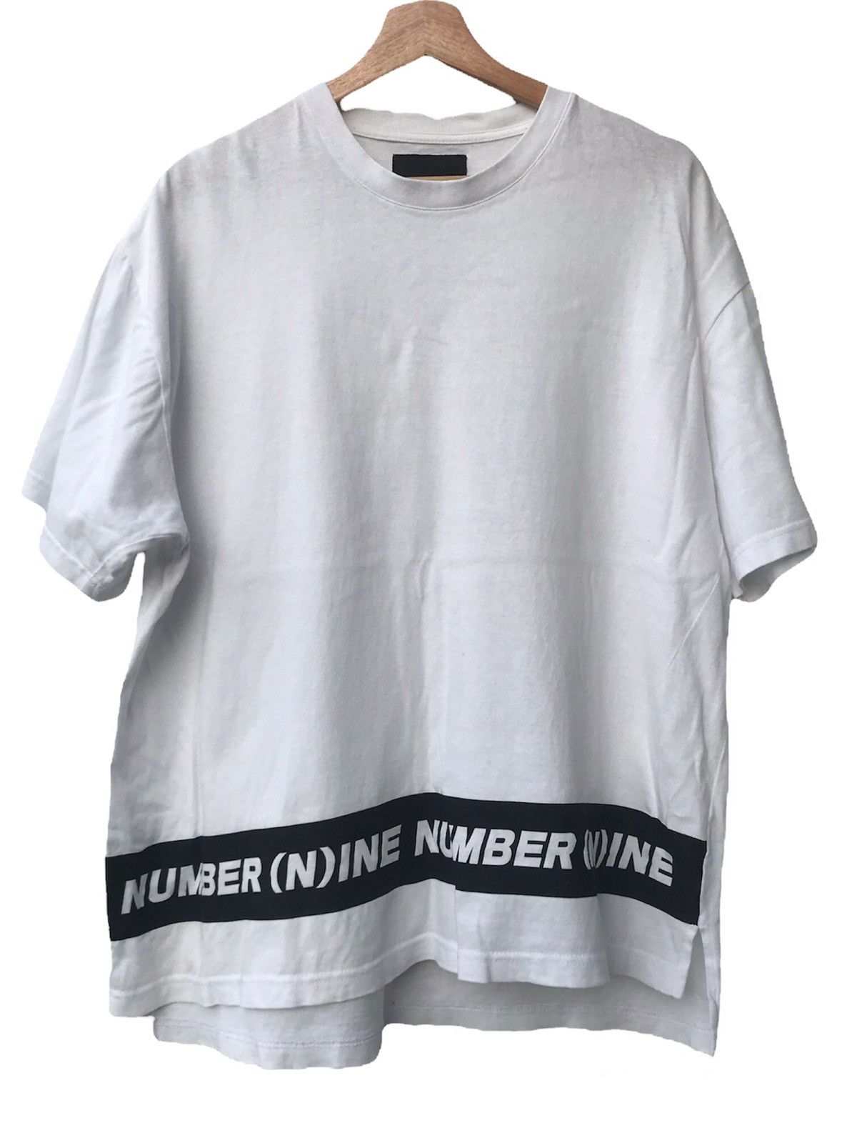 image of Number N Ine Delete Soon Number Nine Denim Spell Out Logo T Shirt in White, Men's (Size Medium)